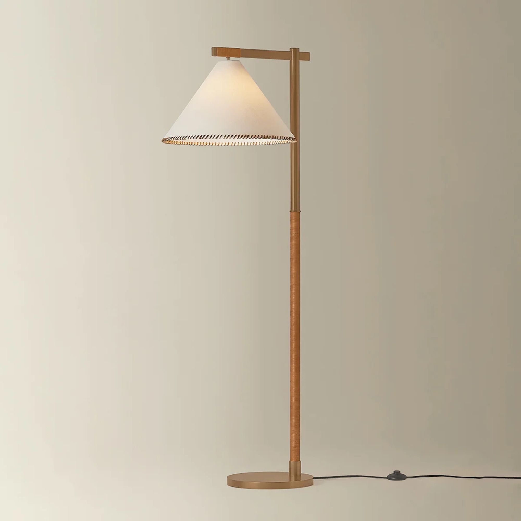 Troy Stoney Floor Lamp, 59.75 in. Height, Patina Brass