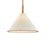 Troy Stoney 24 in. Pendant Light, Patina Brass with Fabric Shade