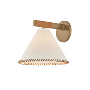 Troy Stoney 9.25 in. Wall Sconce, Patina Brass with Drum Shade