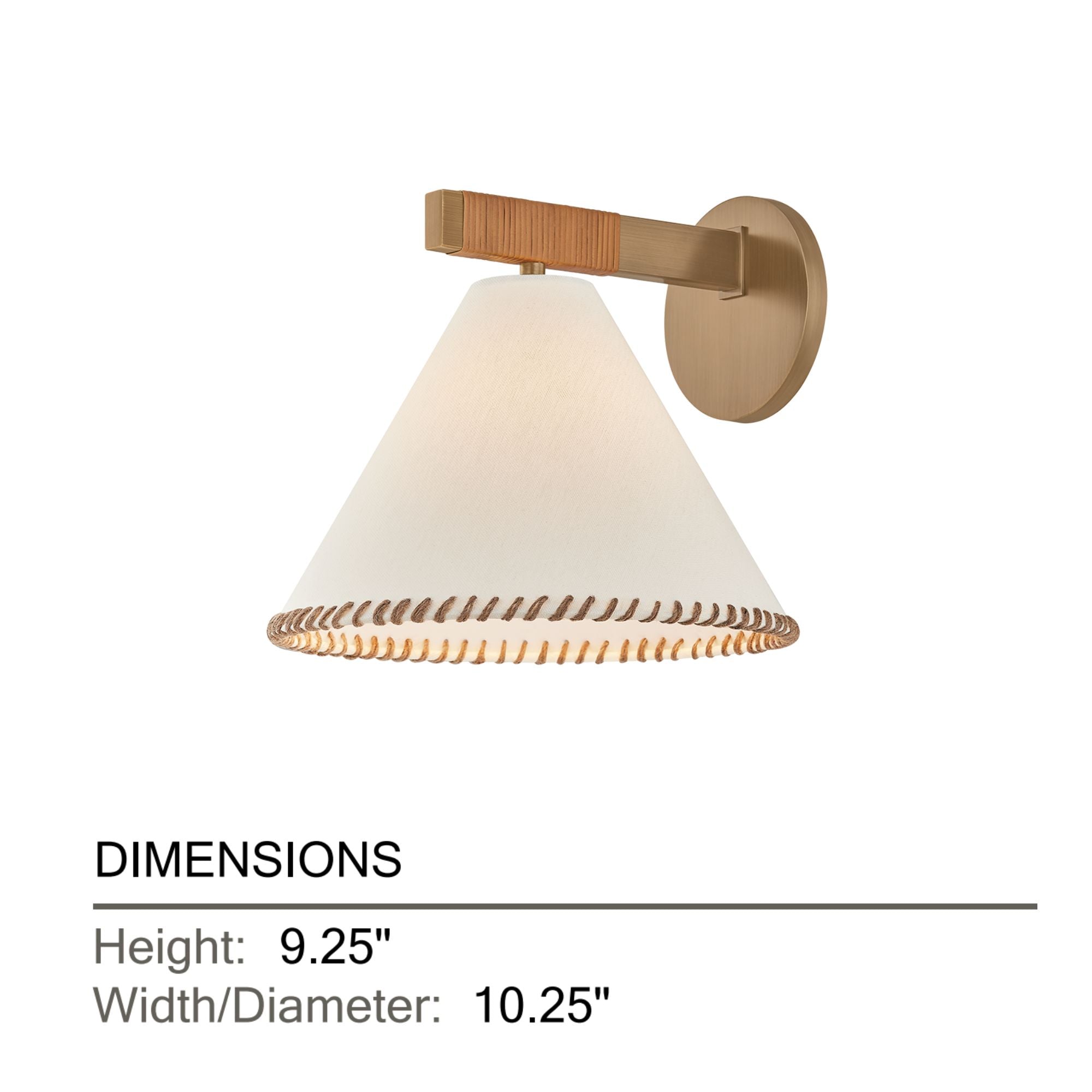 Troy Stoney 9.25 in. Wall Sconce, Patina Brass with Drum Shade