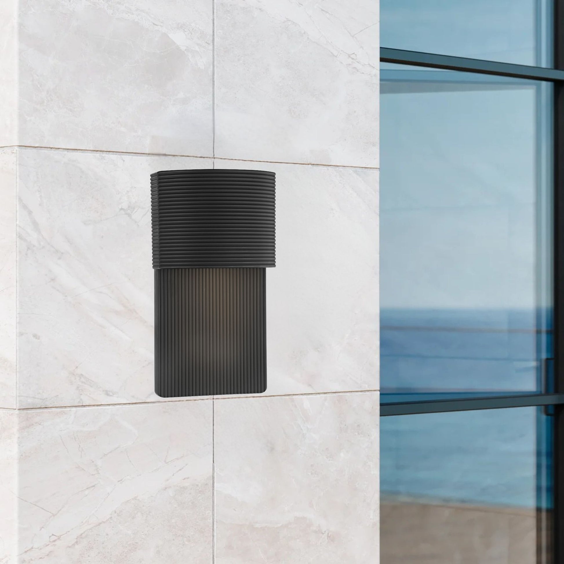 Troy Lighting - Tempe 12" Outdoor Wall Sconce, Soft Black Finish | Bees Lighting