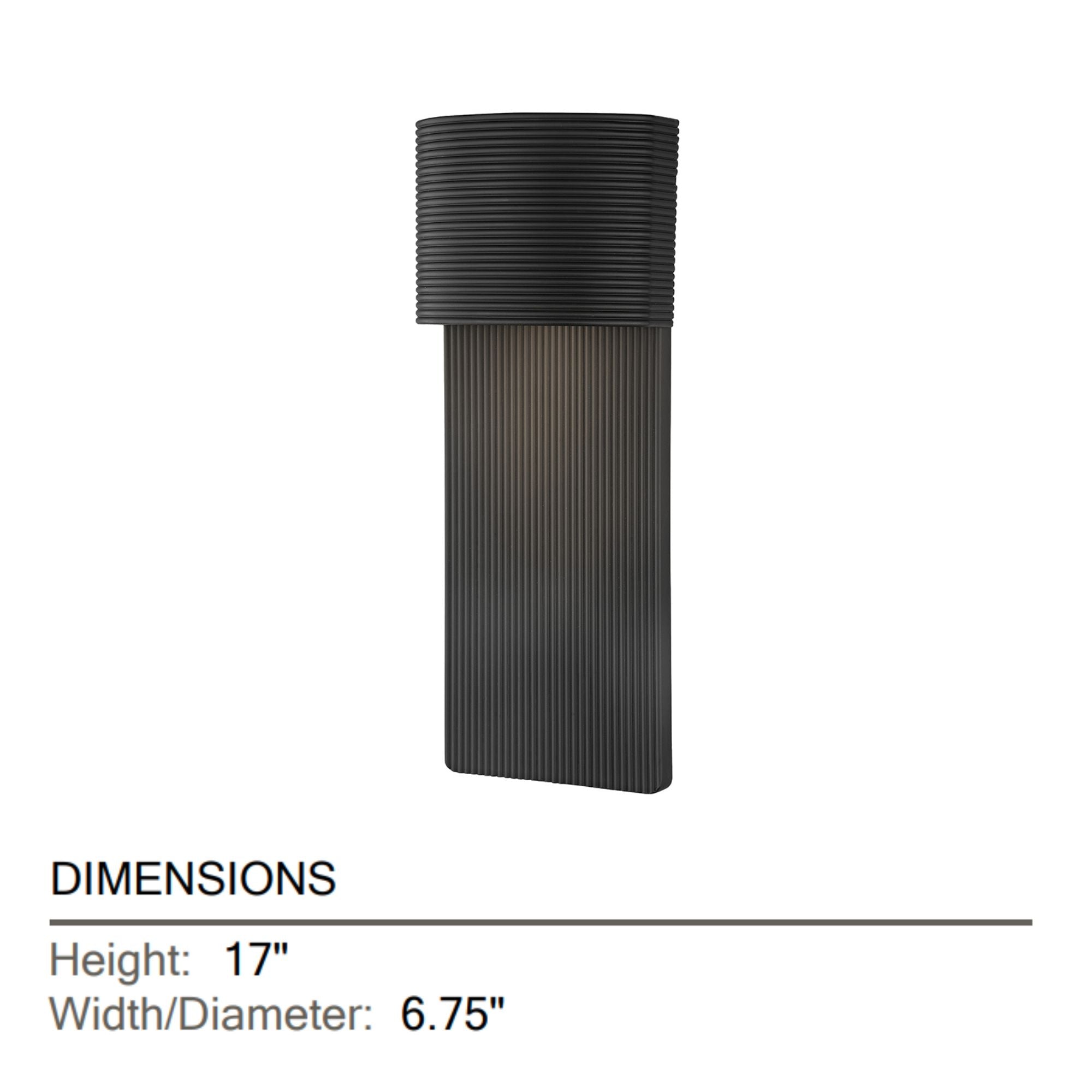 Troy Lighting - Tempe 17" Outdoor Wall Sconce, Soft Black Finish | Bees Lighting