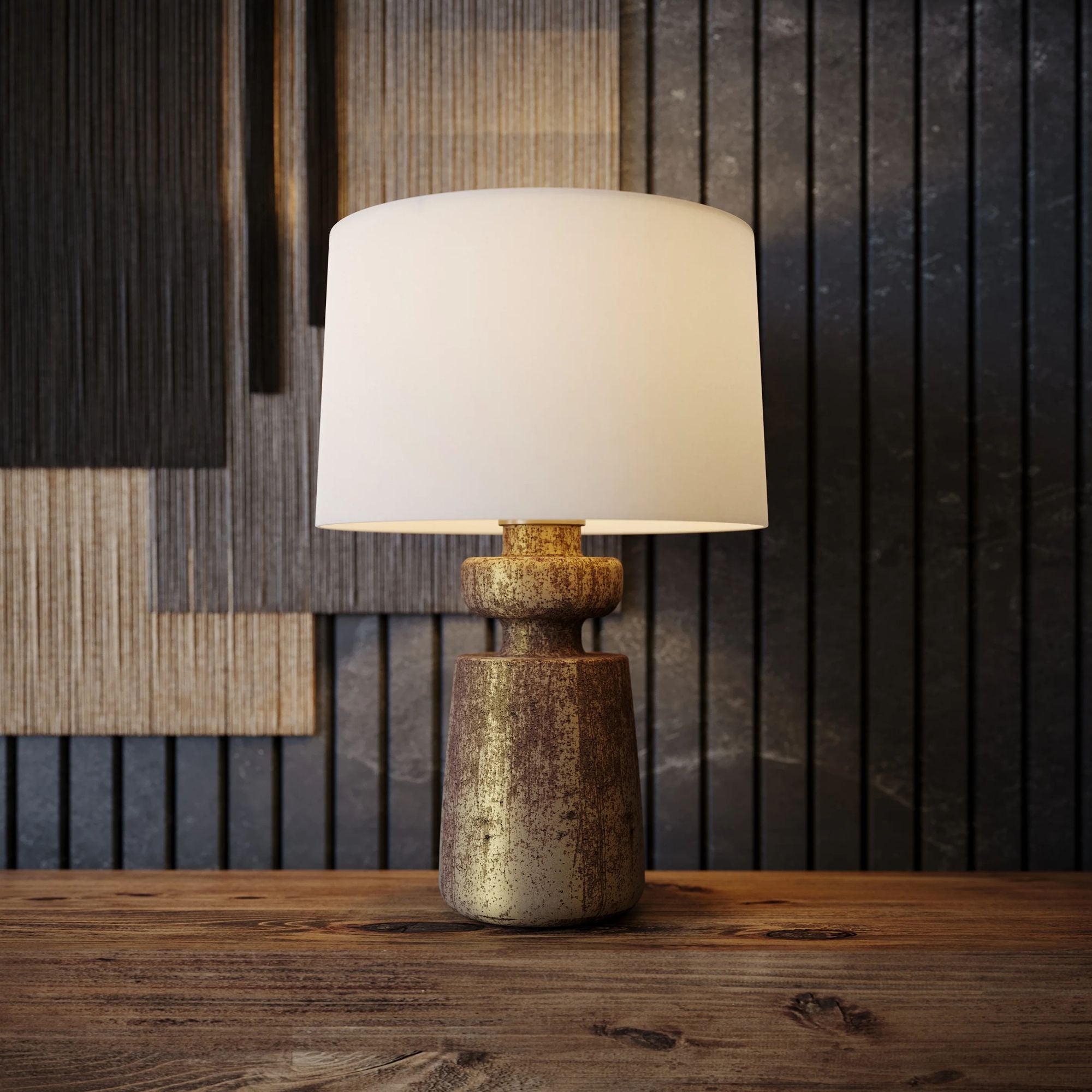 Terron 28" Table Lamp, Patina Brass Finish