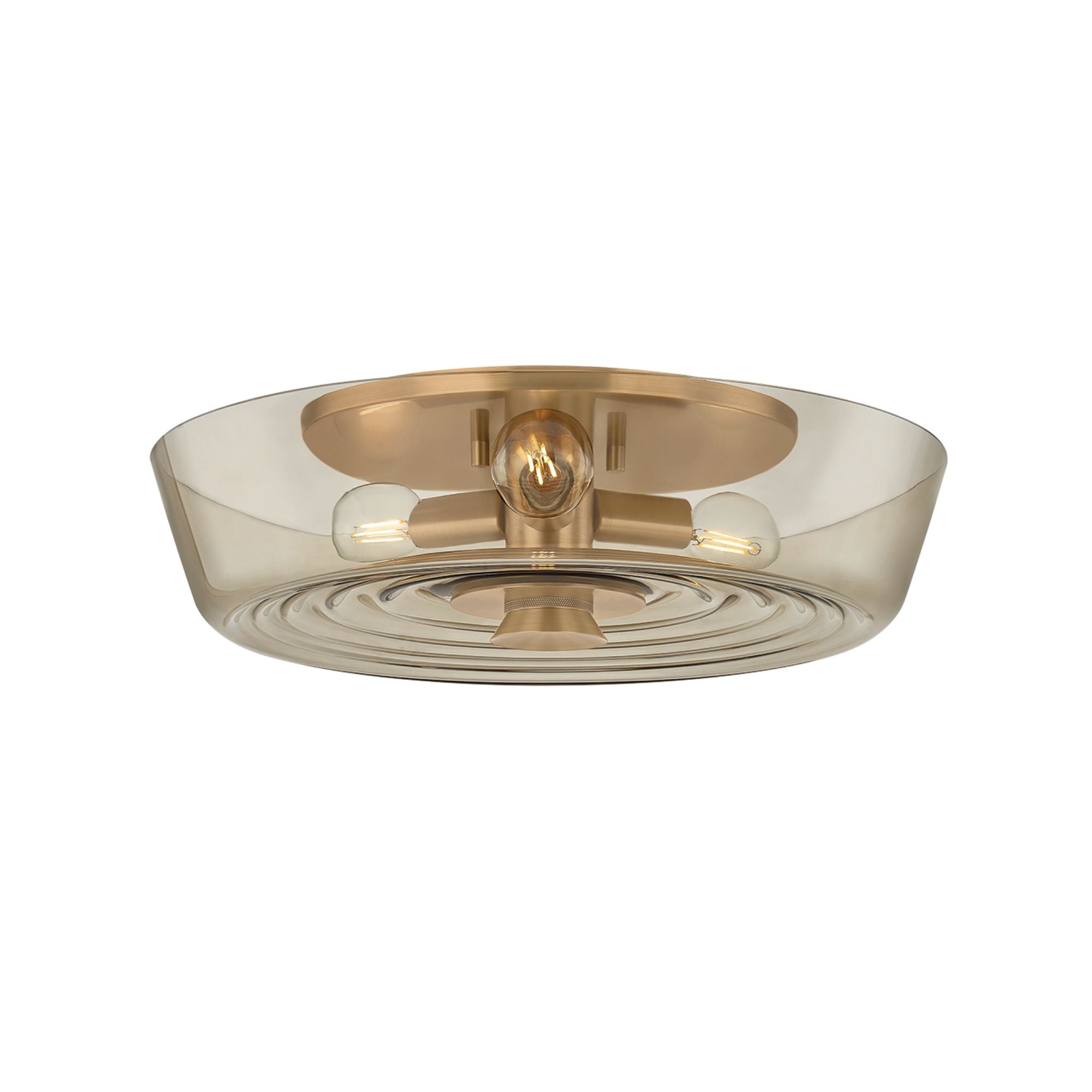 Troy Theodore 16 in. 3-Light Flush Mount, Patina Brass