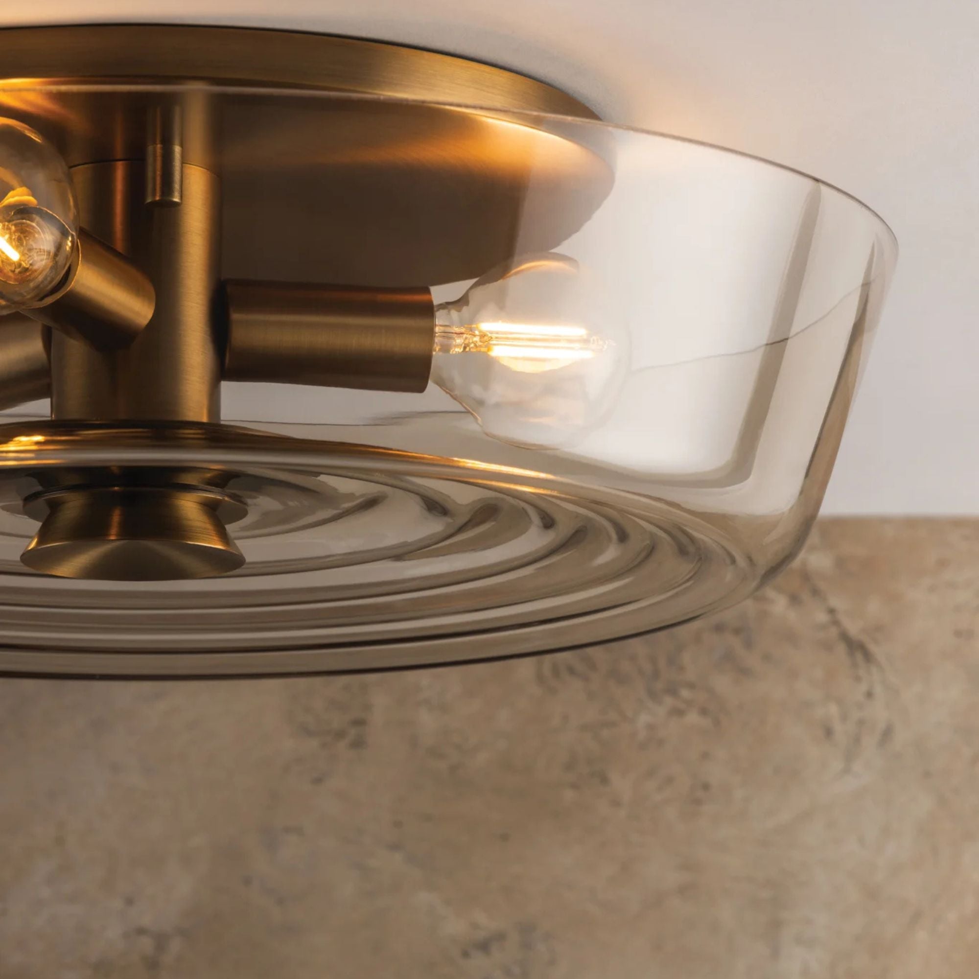 Troy Theodore 16 in. 3-Light Flush Mount, Patina Brass
