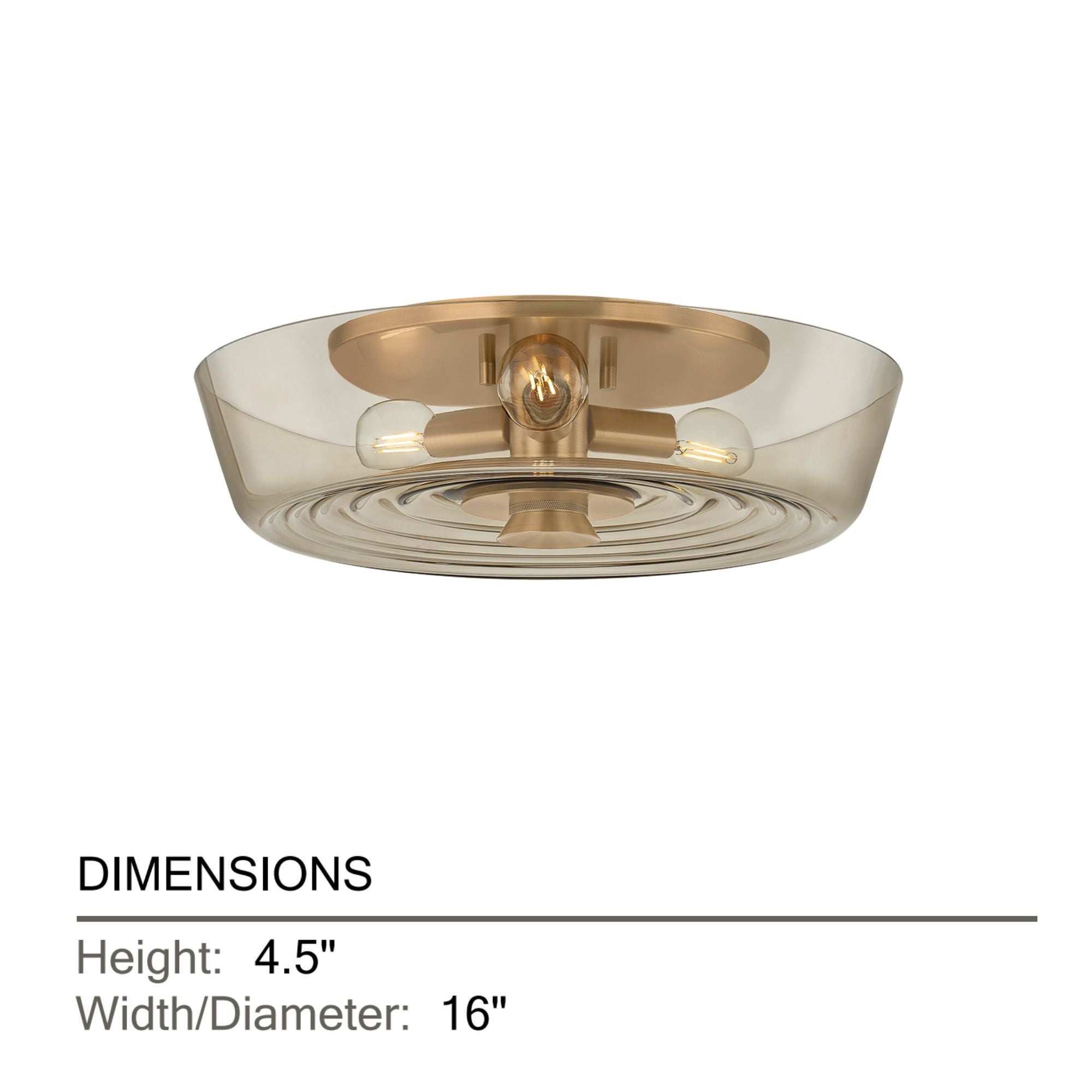 Troy Theodore 16 in. 3-Light Flush Mount, Patina Brass