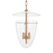 Tully 20" 3-Light Hangining Lantern, Patina Brass Finish