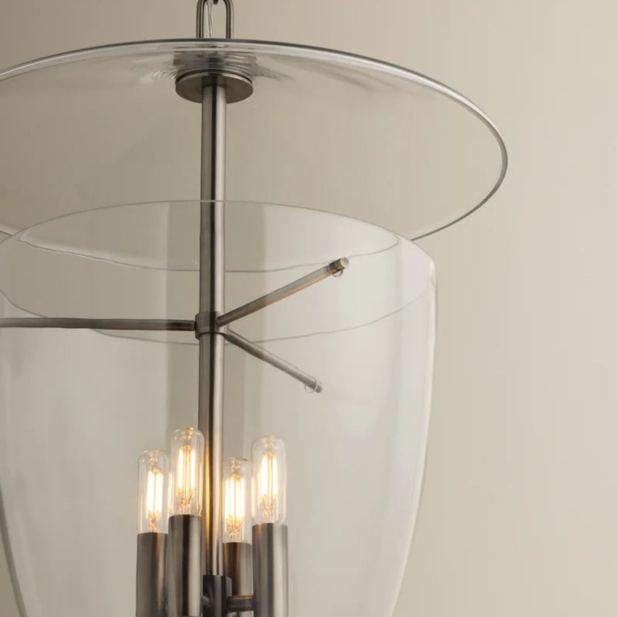 Tully 26" 4-Light Hangining Lantern, Vintage Pewter Finish