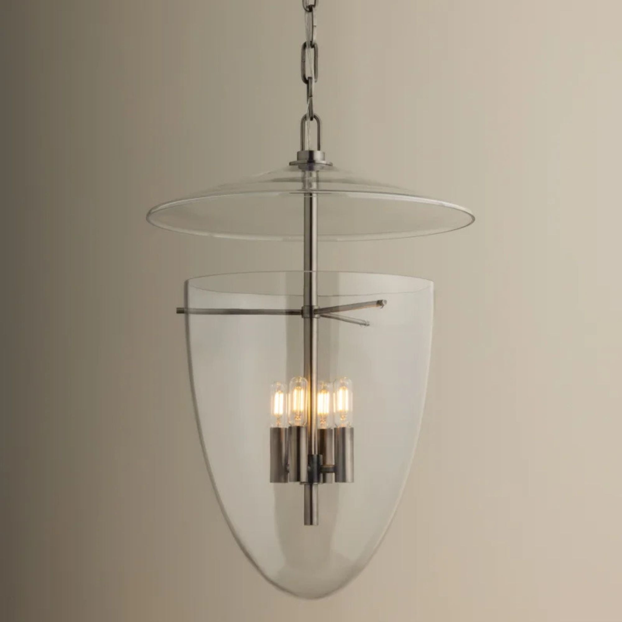 Tully 26" 4-Light Hangining Lantern, Vintage Pewter Finish