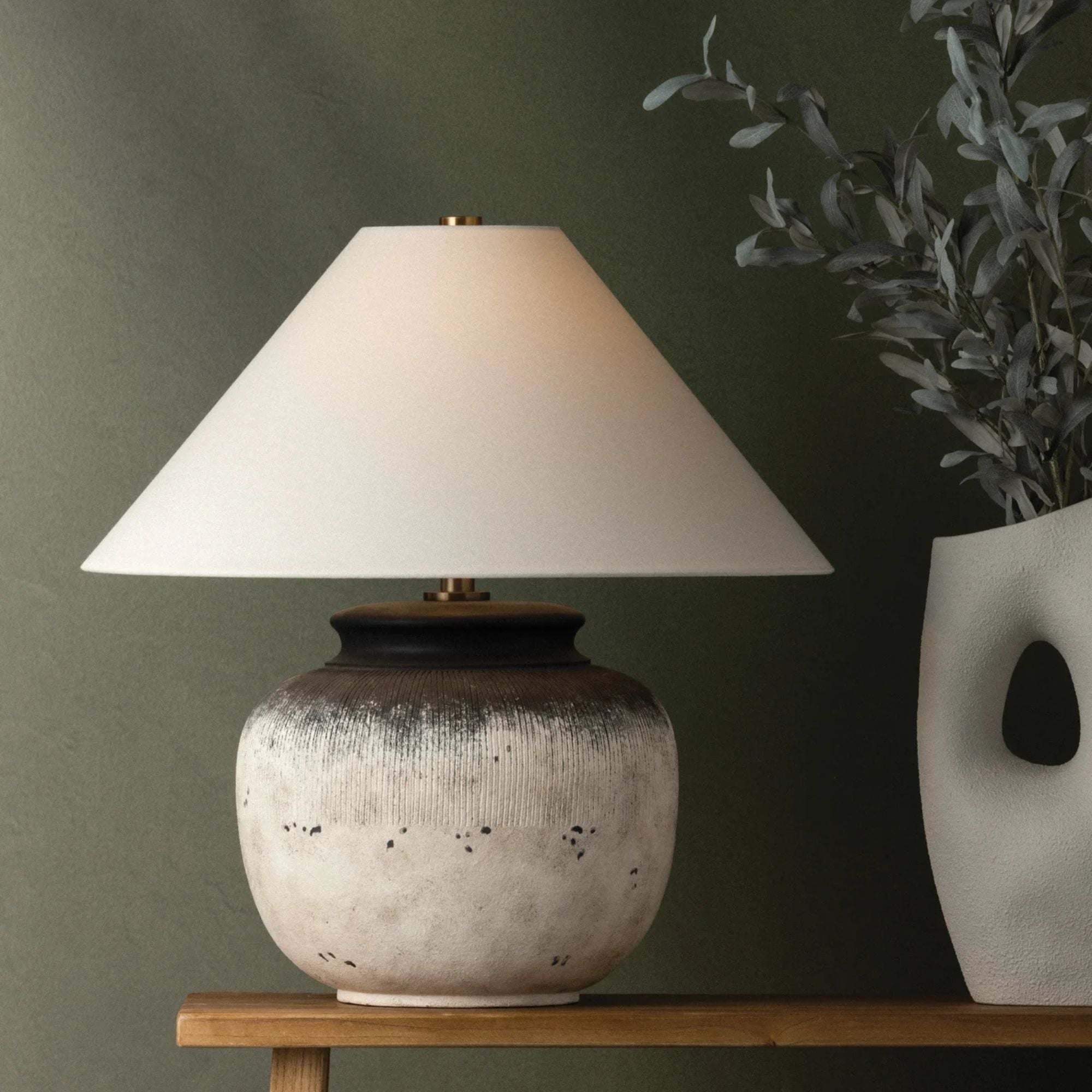 Troy Unearthed Table Lamp, Patina Brass, 23 in. Height