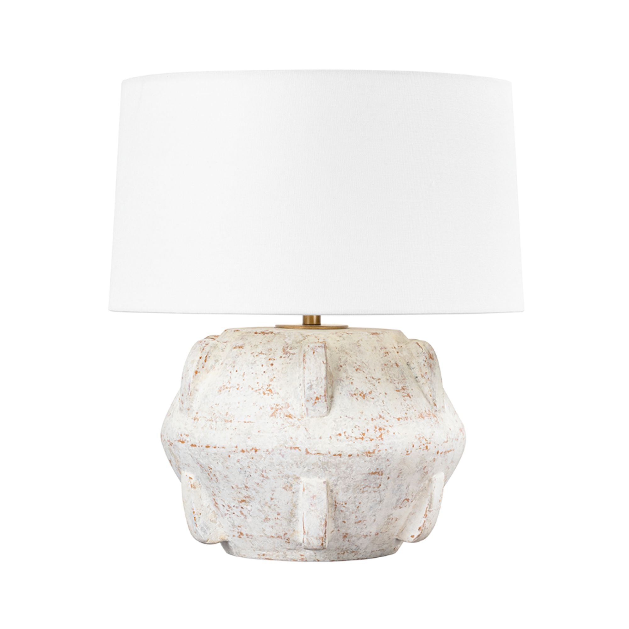 Troy Lighting - Vanda 19" Table Lamp, Patina Brass/Ceramic Whitewash Terracotta Finish | Bees Lighting