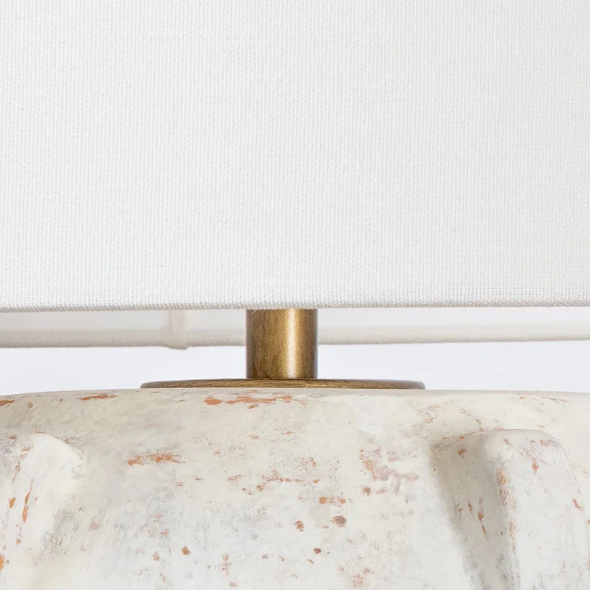 Troy Lighting - Vanda 19" Table Lamp, Patina Brass/Ceramic Whitewash Terracotta Finish | Bees Lighting