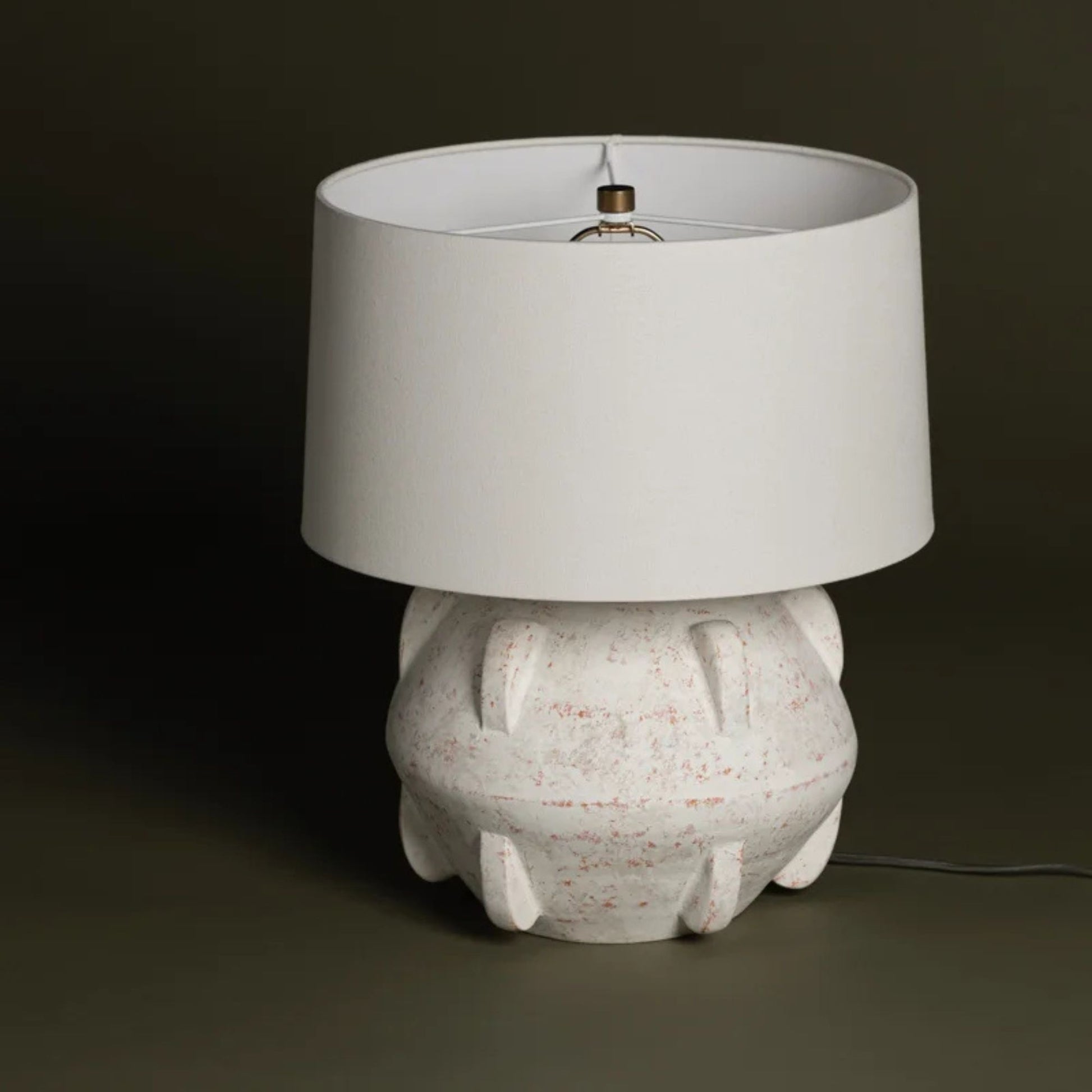 Troy Lighting - Vanda 19" Table Lamp, Patina Brass/Ceramic Whitewash Terracotta Finish | Bees Lighting