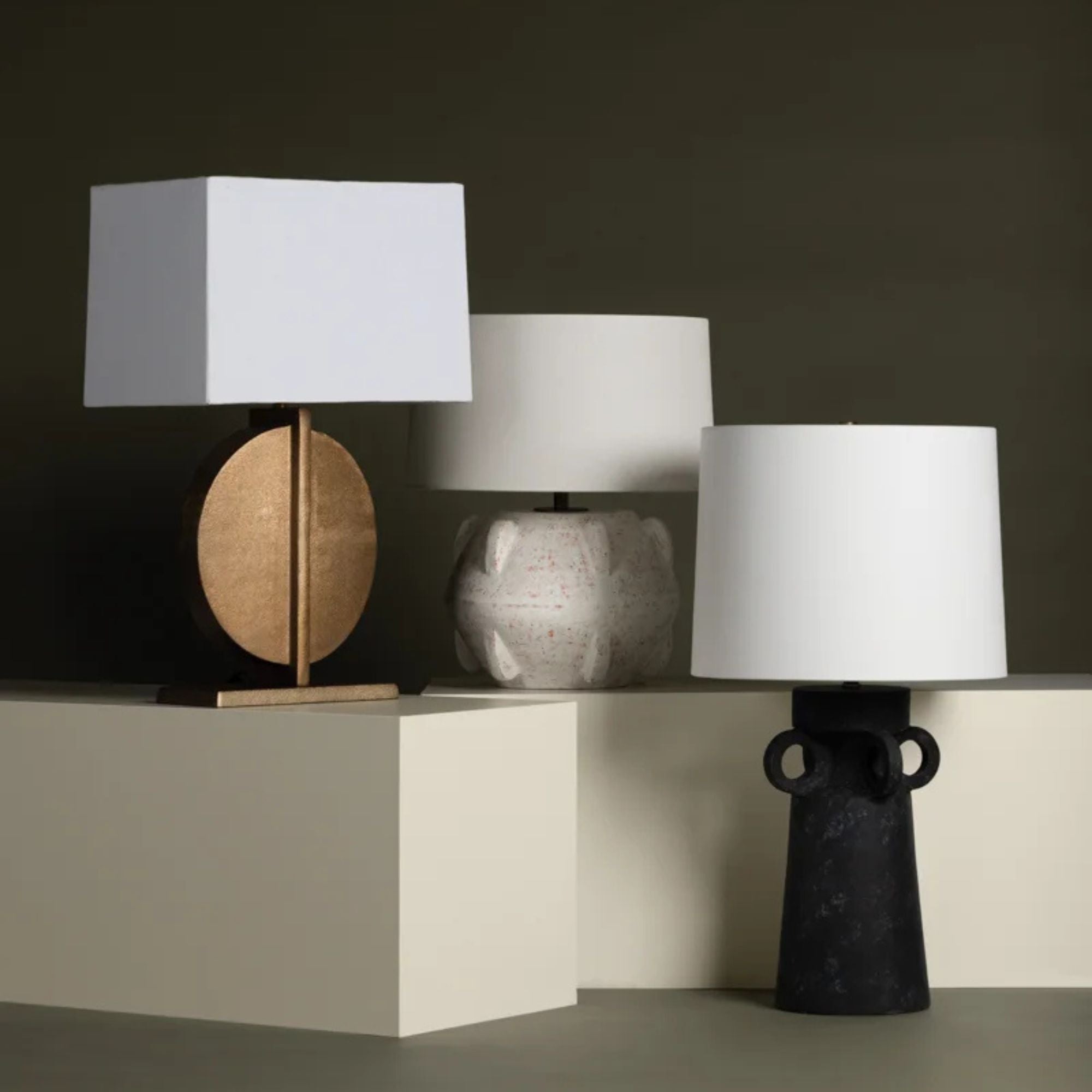 Troy Lighting - Vanda 19" Table Lamp, Patina Brass/Ceramic Whitewash Terracotta Finish | Bees Lighting