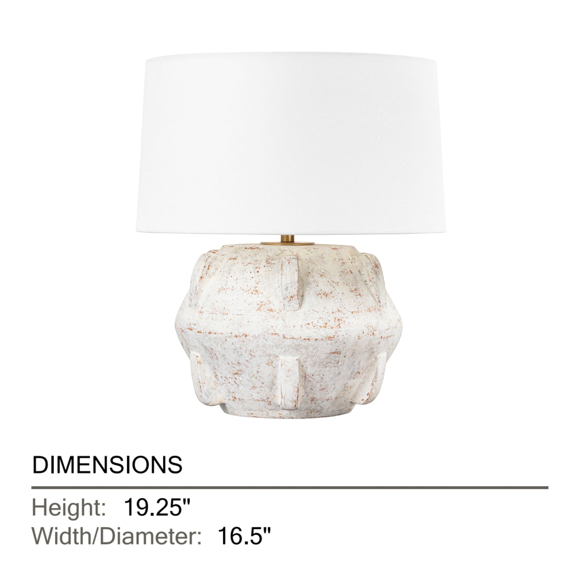 Troy Lighting - Vanda 19" Table Lamp, Patina Brass/Ceramic Whitewash Terracotta Finish | Bees Lighting