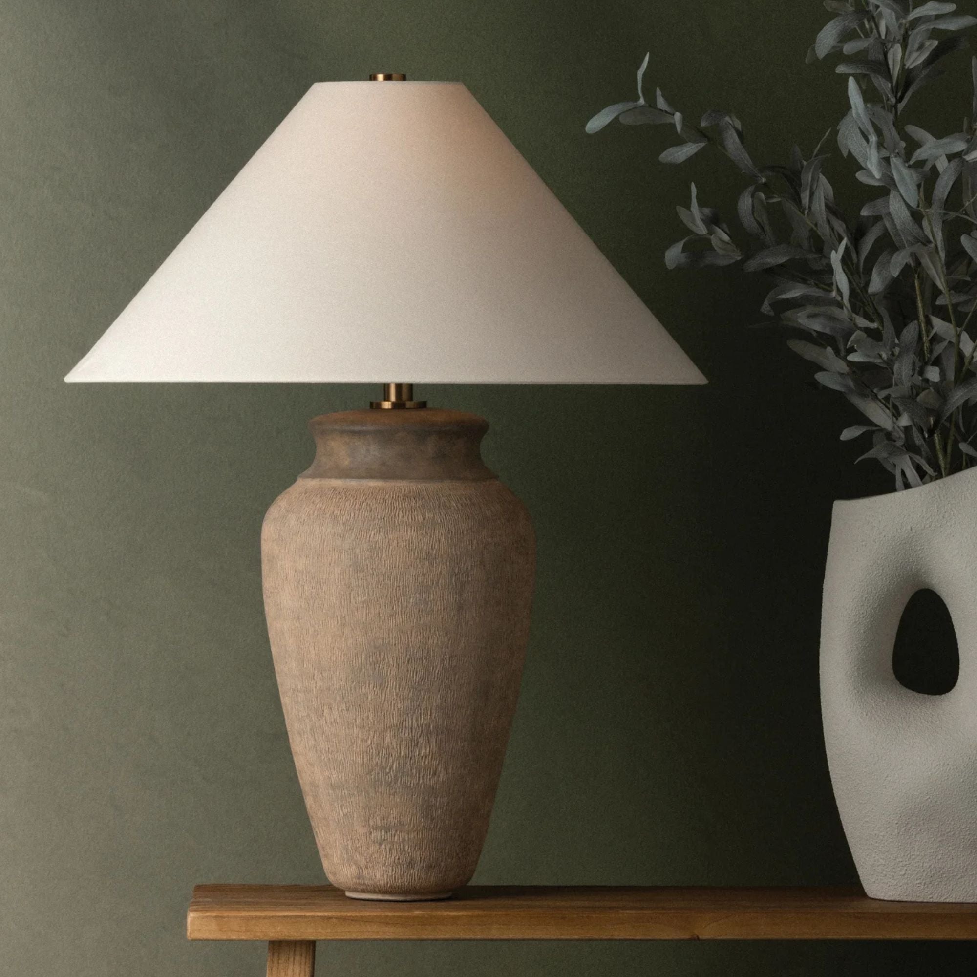 Troy Vessel Table Lamp, Patina Brass, 28.5 in. Height