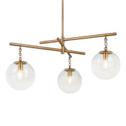 Wade 44" 3-Light Chandelier, Patina Brass Finish