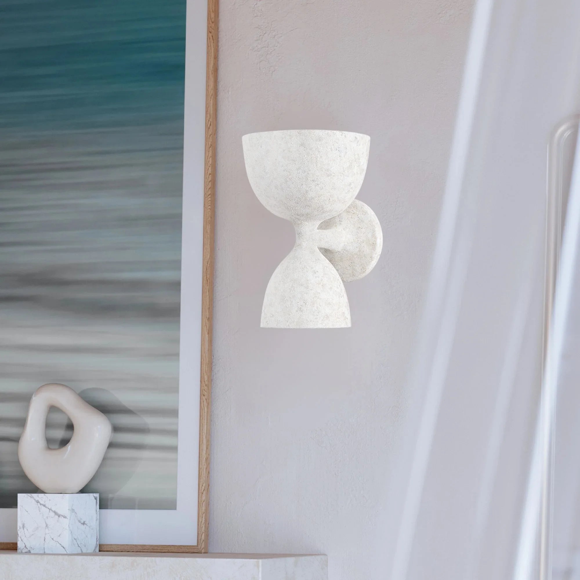 Waucoba 11" 2-Light Wall Sconce, Weathered White Finish