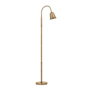 Troy Wharf Floor Lamp, Patina Brass