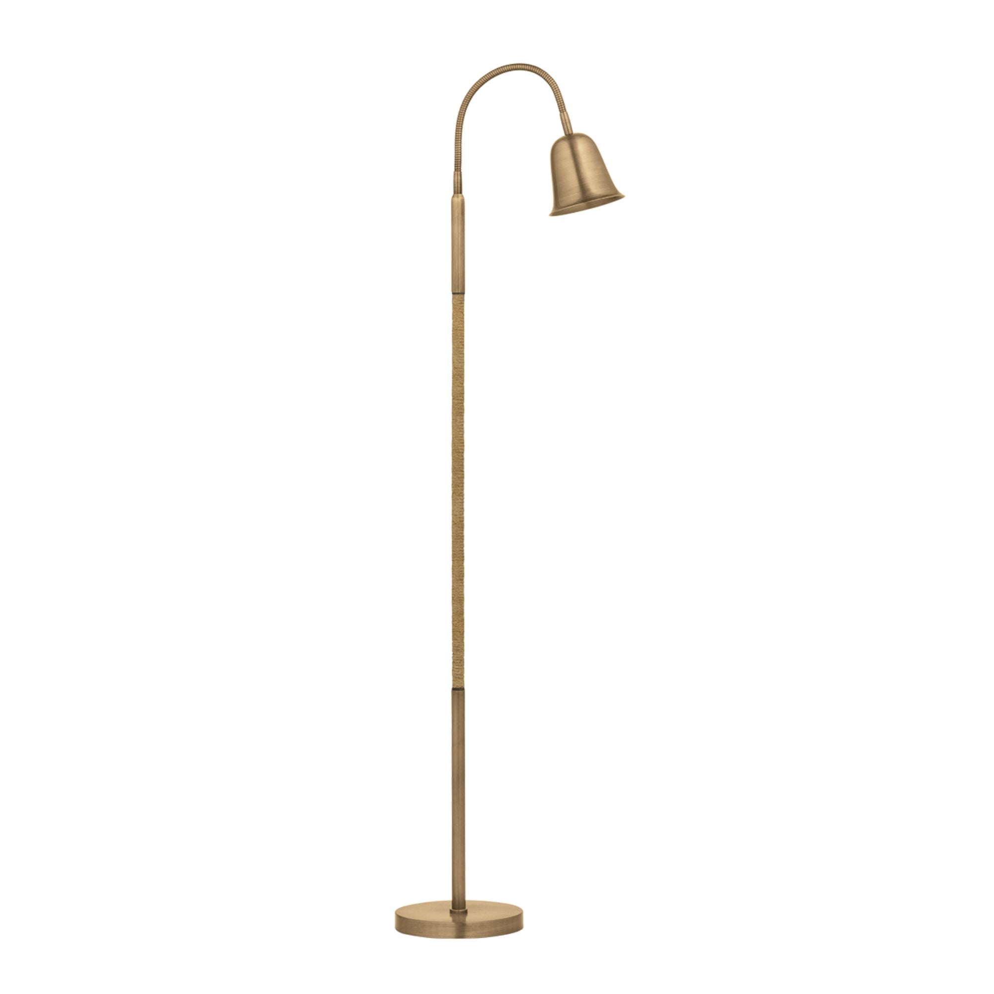 Troy Wharf Floor Lamp, Patina Brass