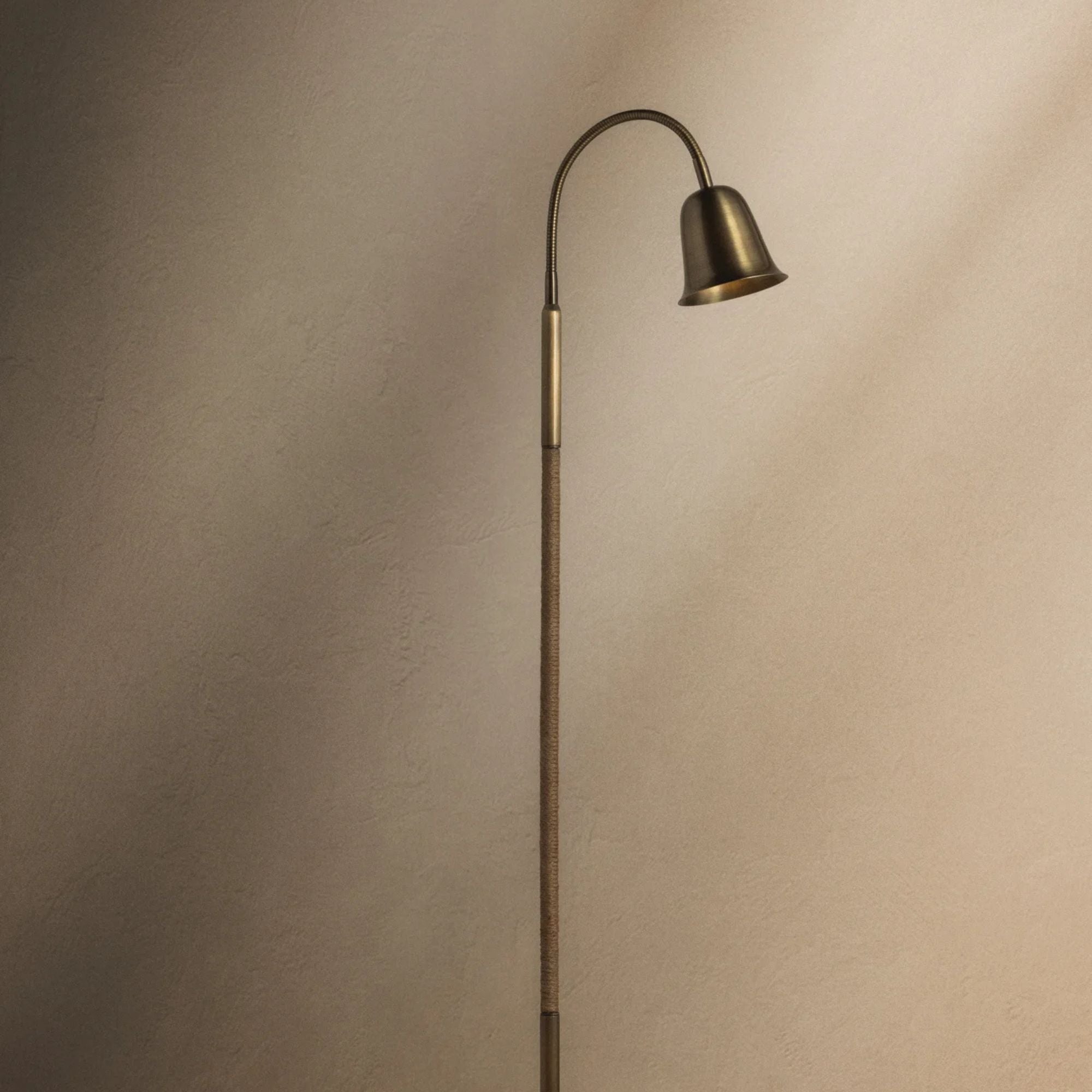 Troy Wharf Floor Lamp, Patina Brass