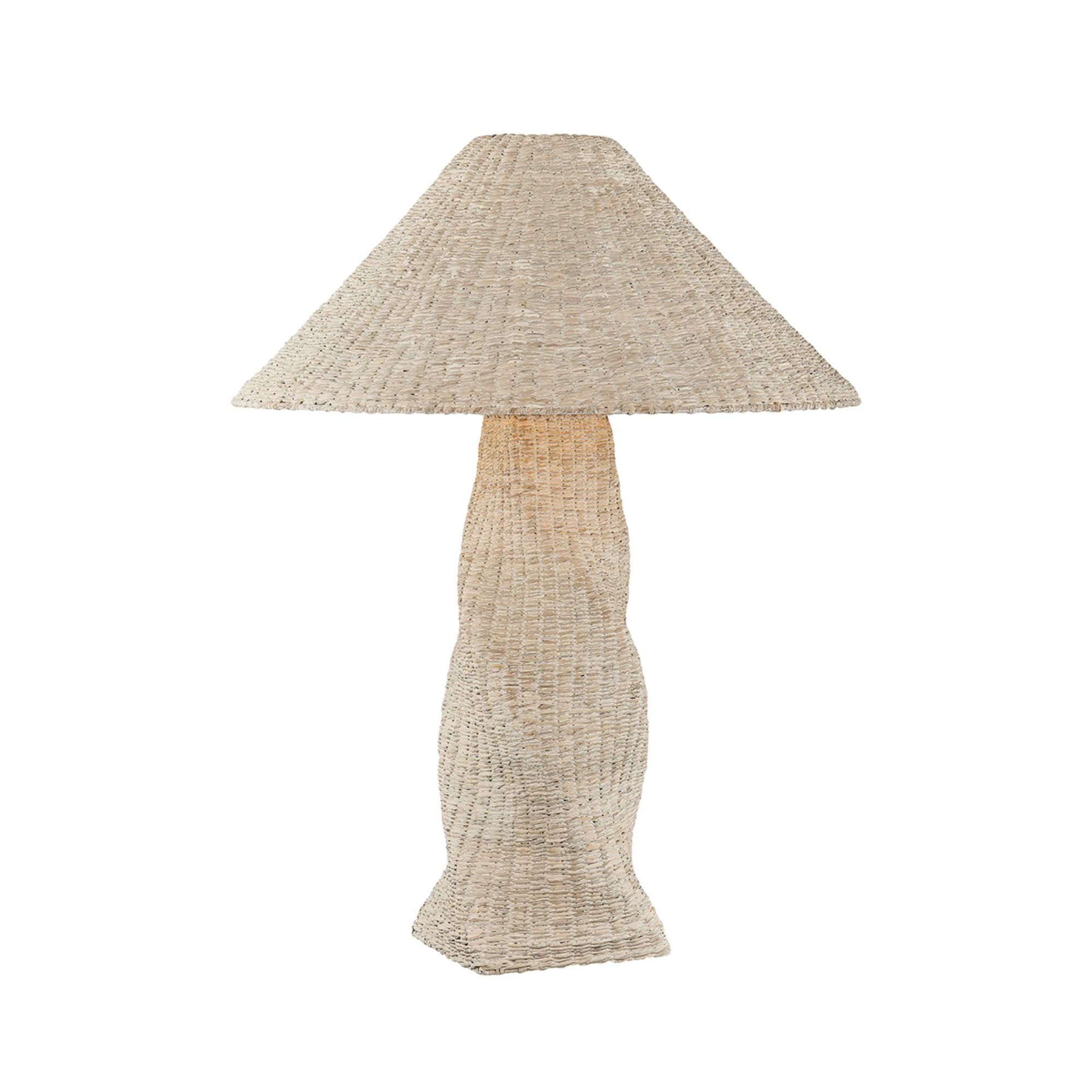 Troy Zaire 31.5 in. Table Lamp, Patina Brass with Natural Woven Shade