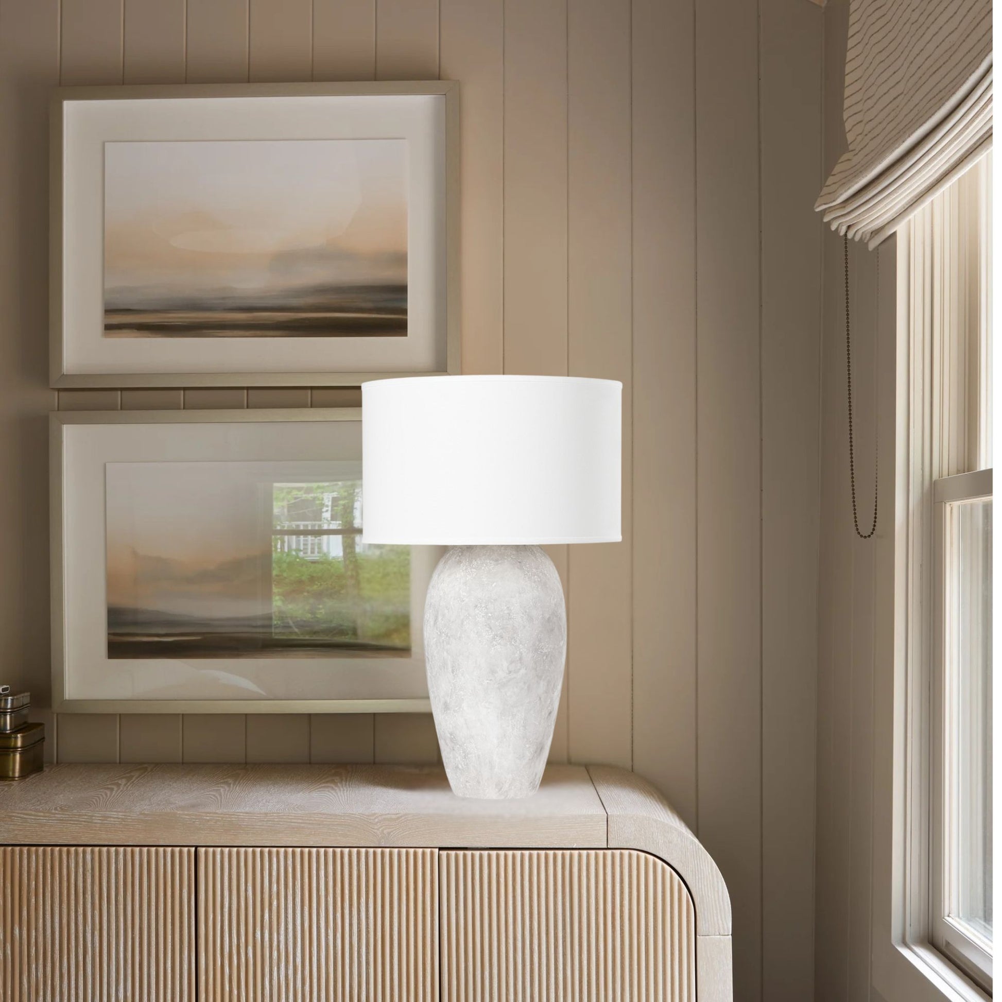 Troy Lighting - Zeke 30" Table Lamp, Ceramic Weathered Grey Finish | Bees Lighting