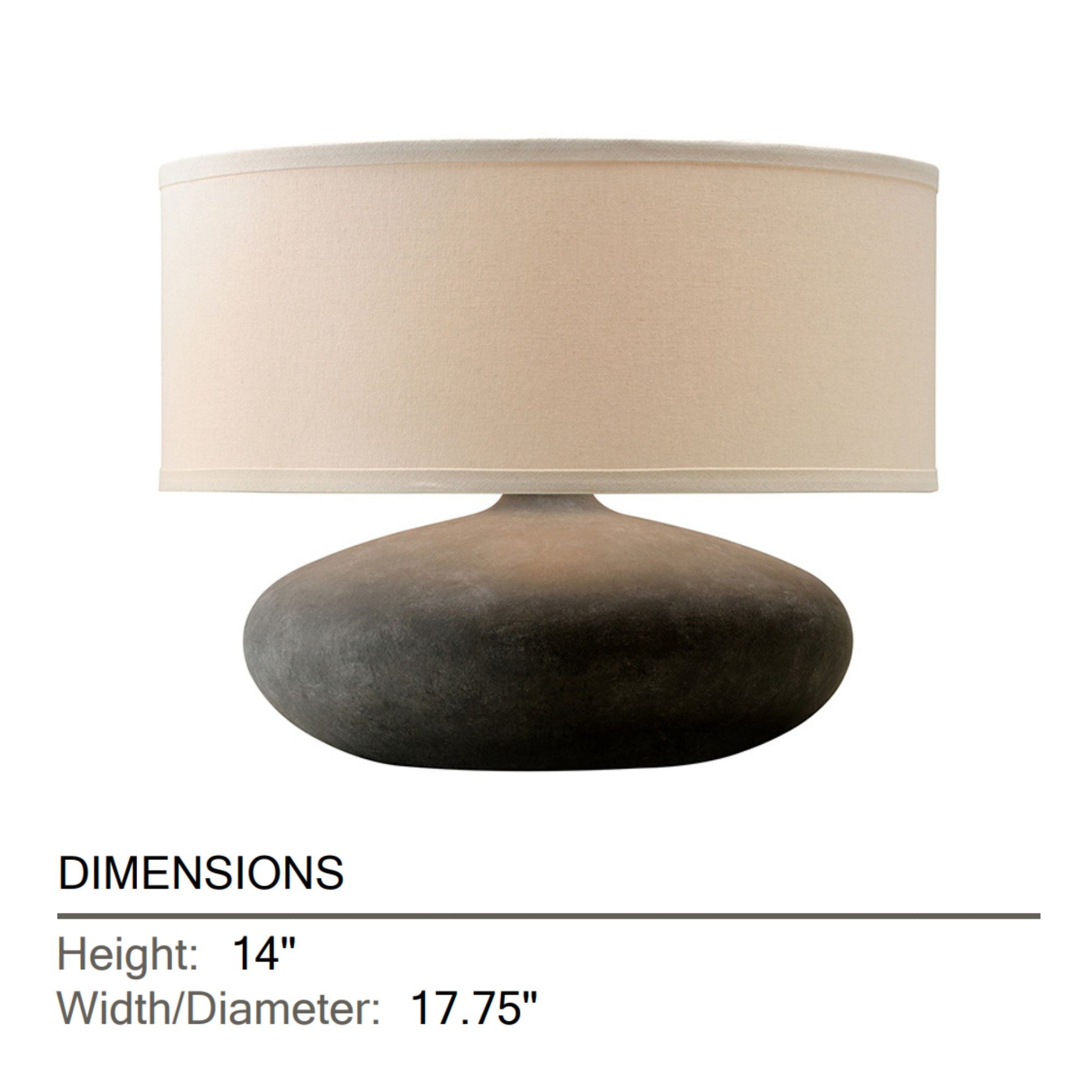 Troy Lighting - Zen 18" Table Lamp, Graystone Finish | Bees Lighting