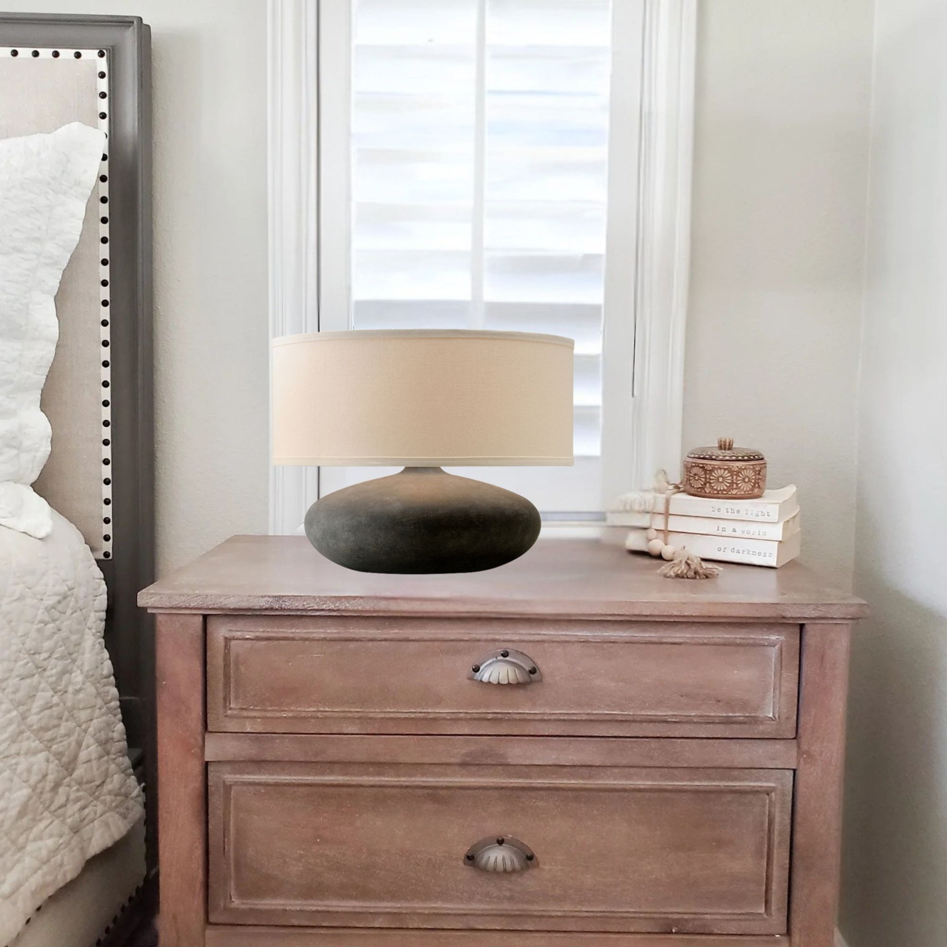 Troy Lighting - Zen 18" Table Lamp, Graystone Finish | Bees Lighting