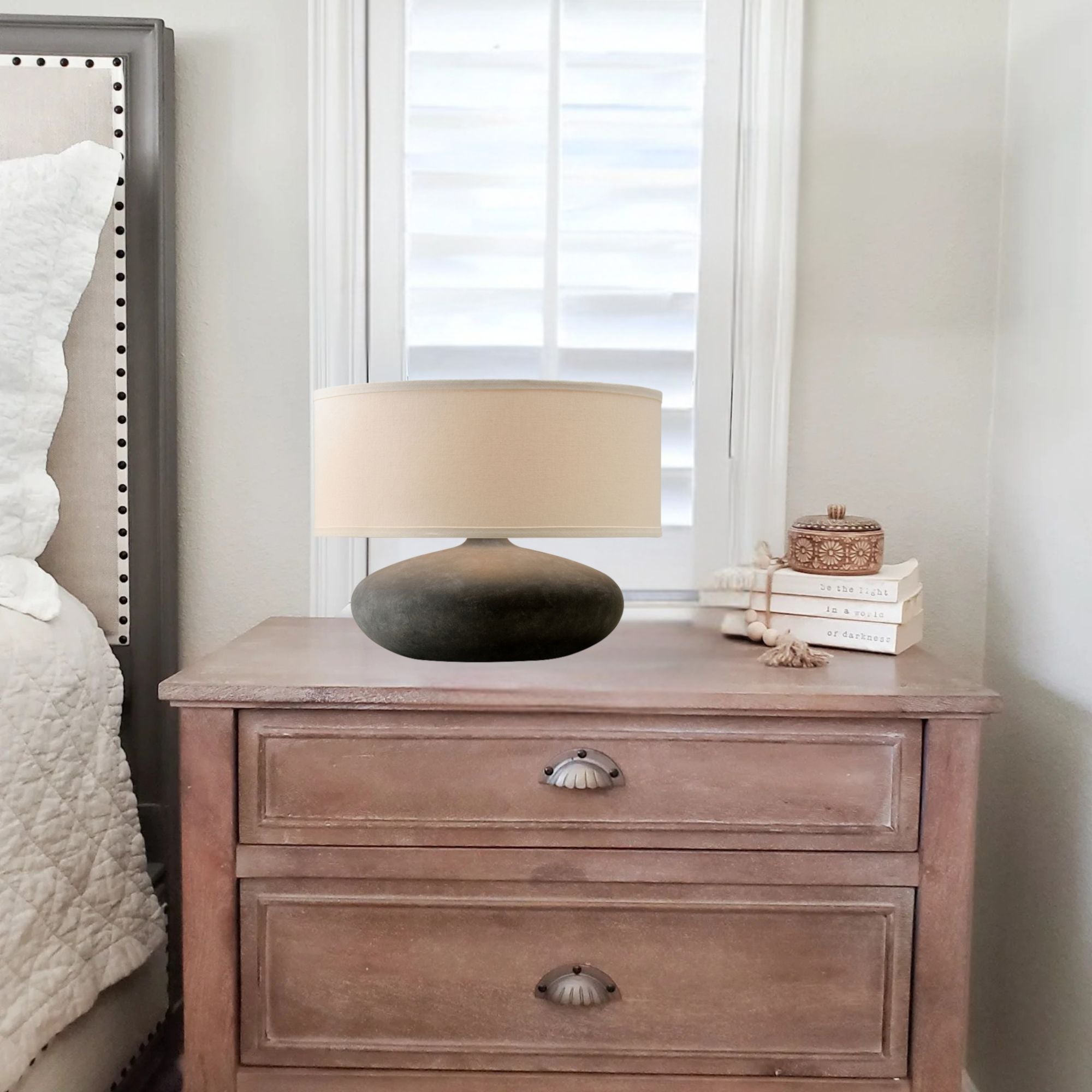 Troy Lighting - Zen 18" Table Lamp, Graystone Finish | Bees Lighting