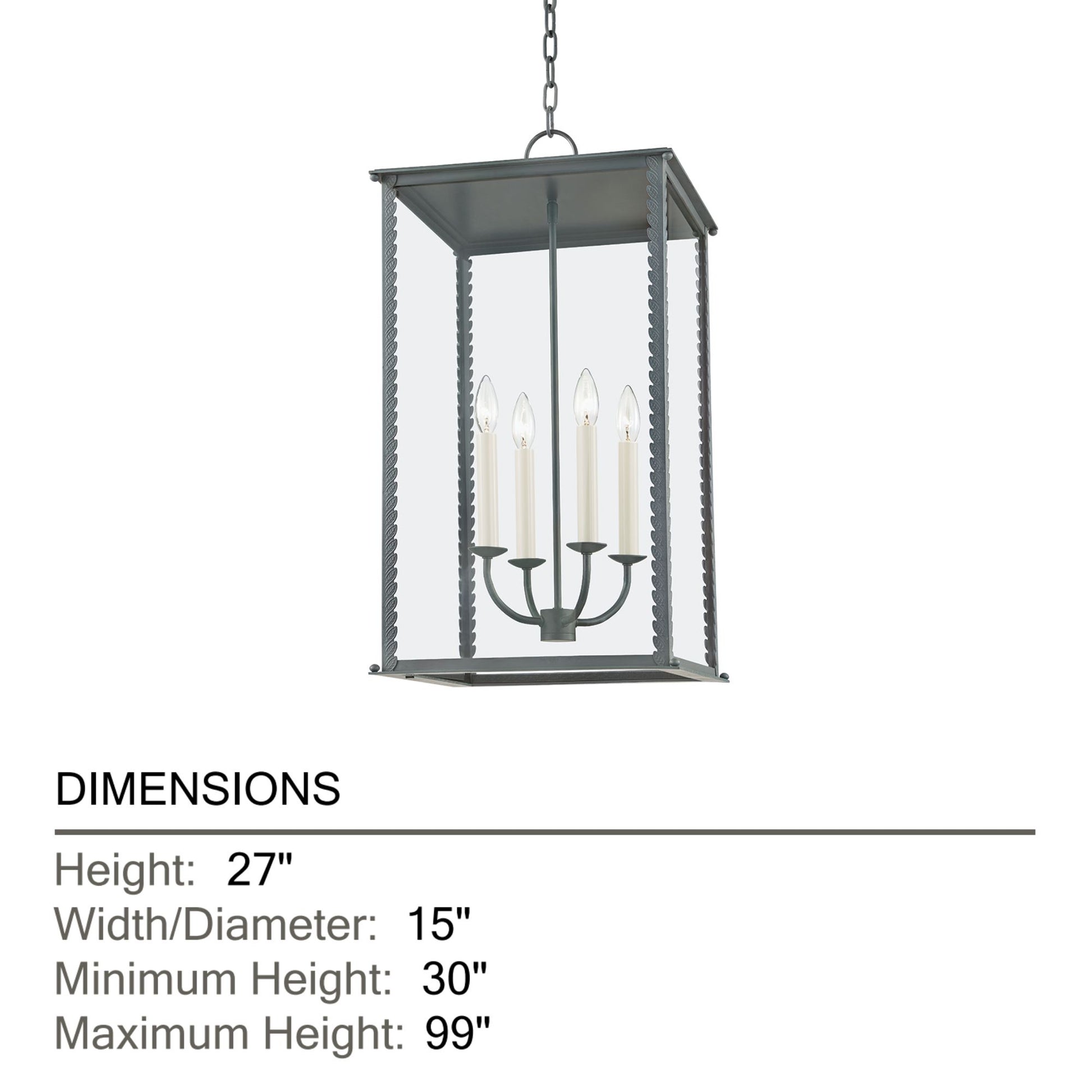 Troy Lighting - Zuma 27" 4-Light Outdoor Lantern, Verdigris Finish | Bees Lighting