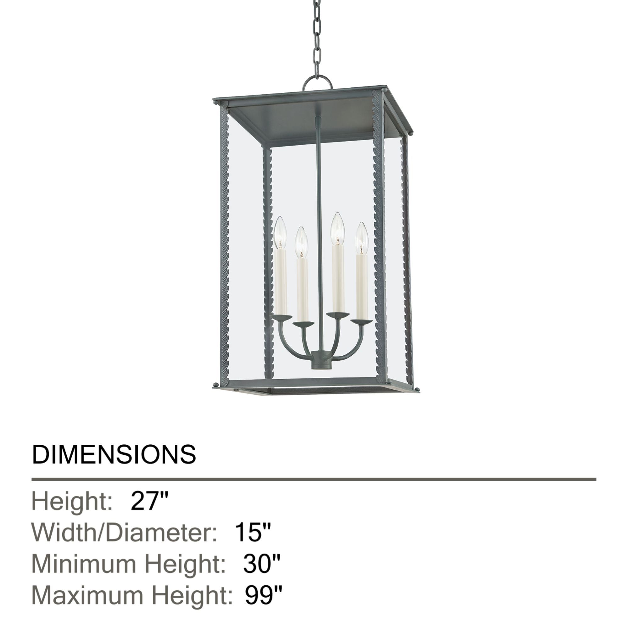 Troy Lighting - Zuma 27" 4-Light Outdoor Lantern, Verdigris Finish | Bees Lighting