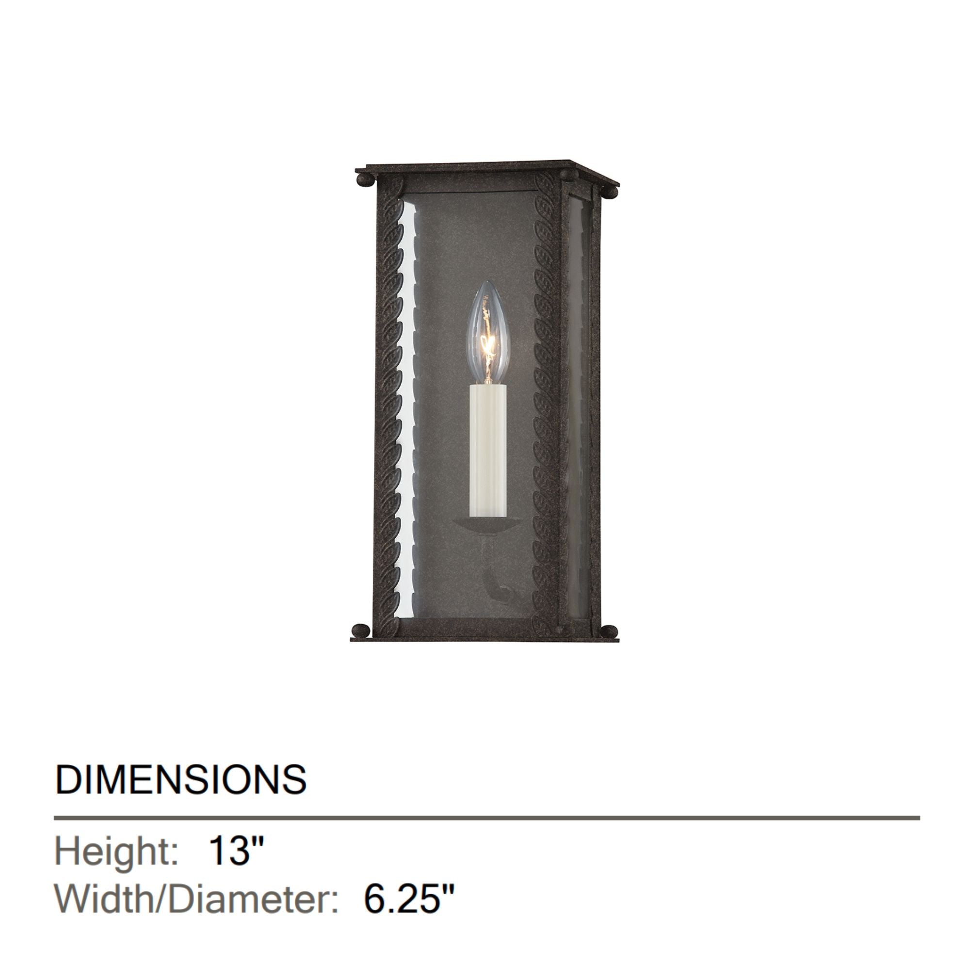 Troy Lighting - Zuma 13" Outdoor Wall Sconce, French Iron Finish | Bees Lighting