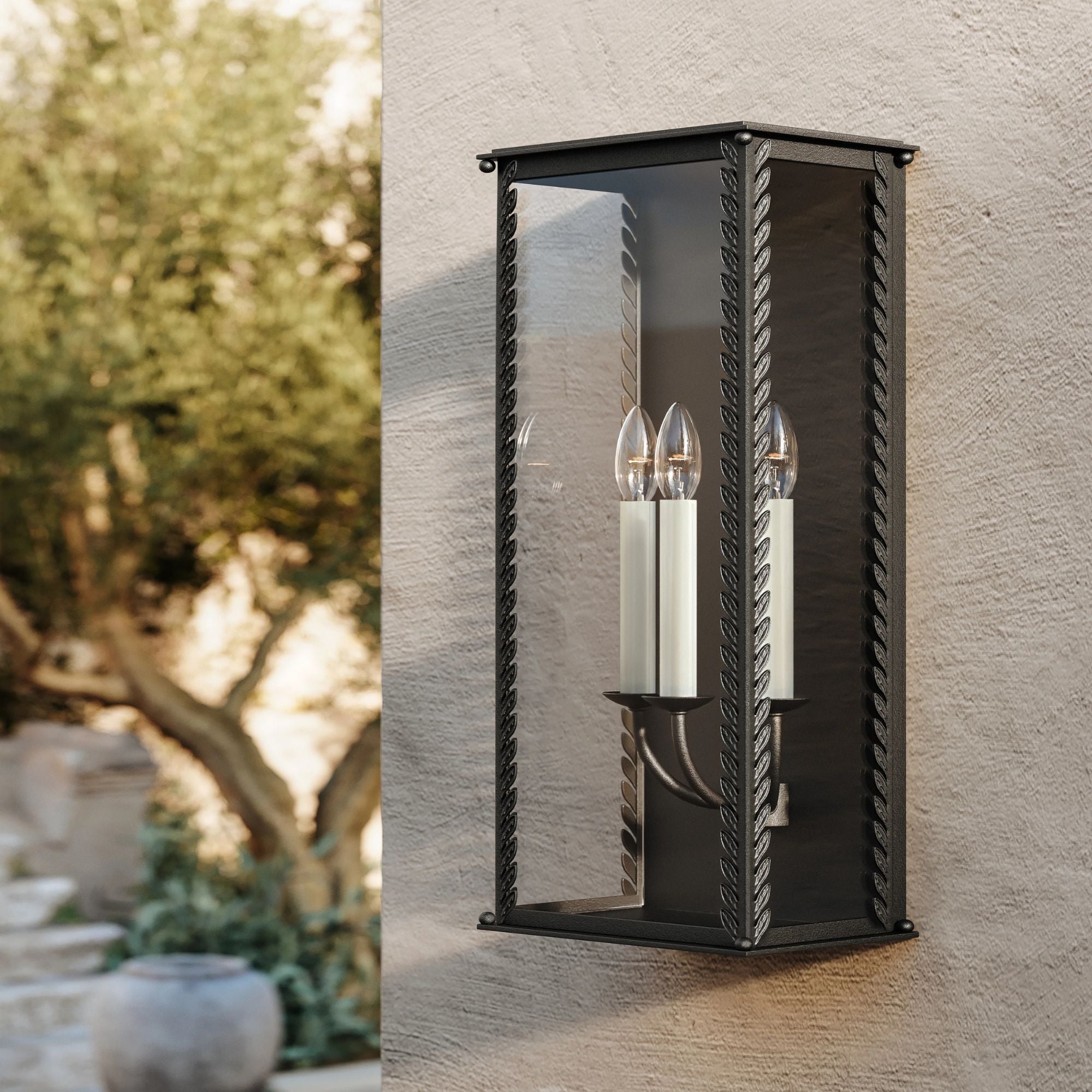 Troy Lighting - Zuma 21" 3-Light Outdoor Wall Sconce, French Iron Finish | Bees Lighting