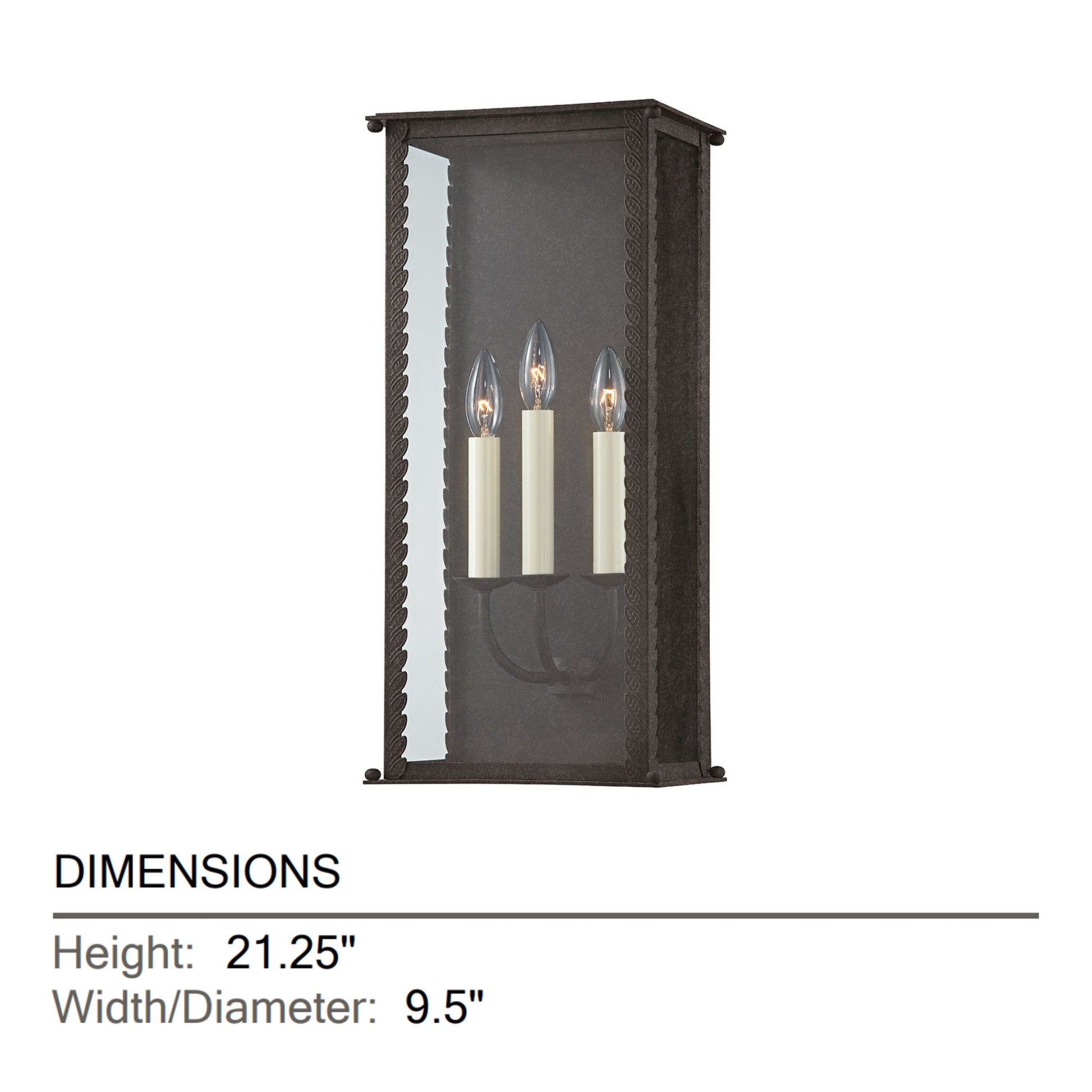 Troy Lighting - Zuma 21" 3-Light Outdoor Wall Sconce, French Iron Finish | Bees Lighting