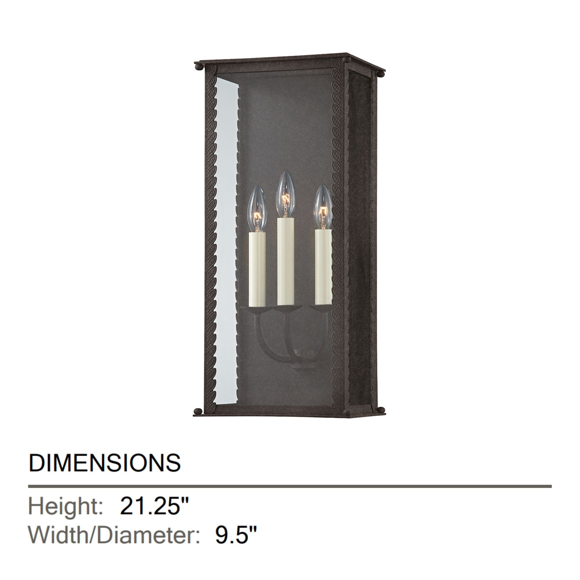 Troy Lighting - Zuma 21" 3-Light Outdoor Wall Sconce, French Iron Finish | Bees Lighting