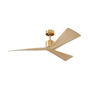 Adler 52" Burnished Brass & White Oak Ceiling Fan with Remote