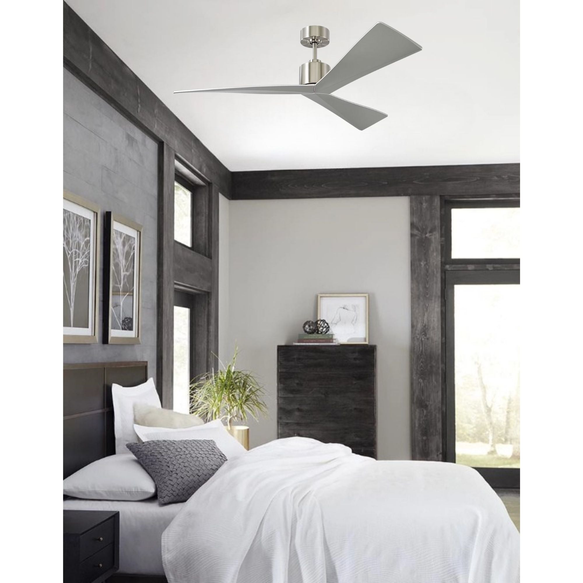 Adler 52" Brushed Steel Ceiling Fan with Remote