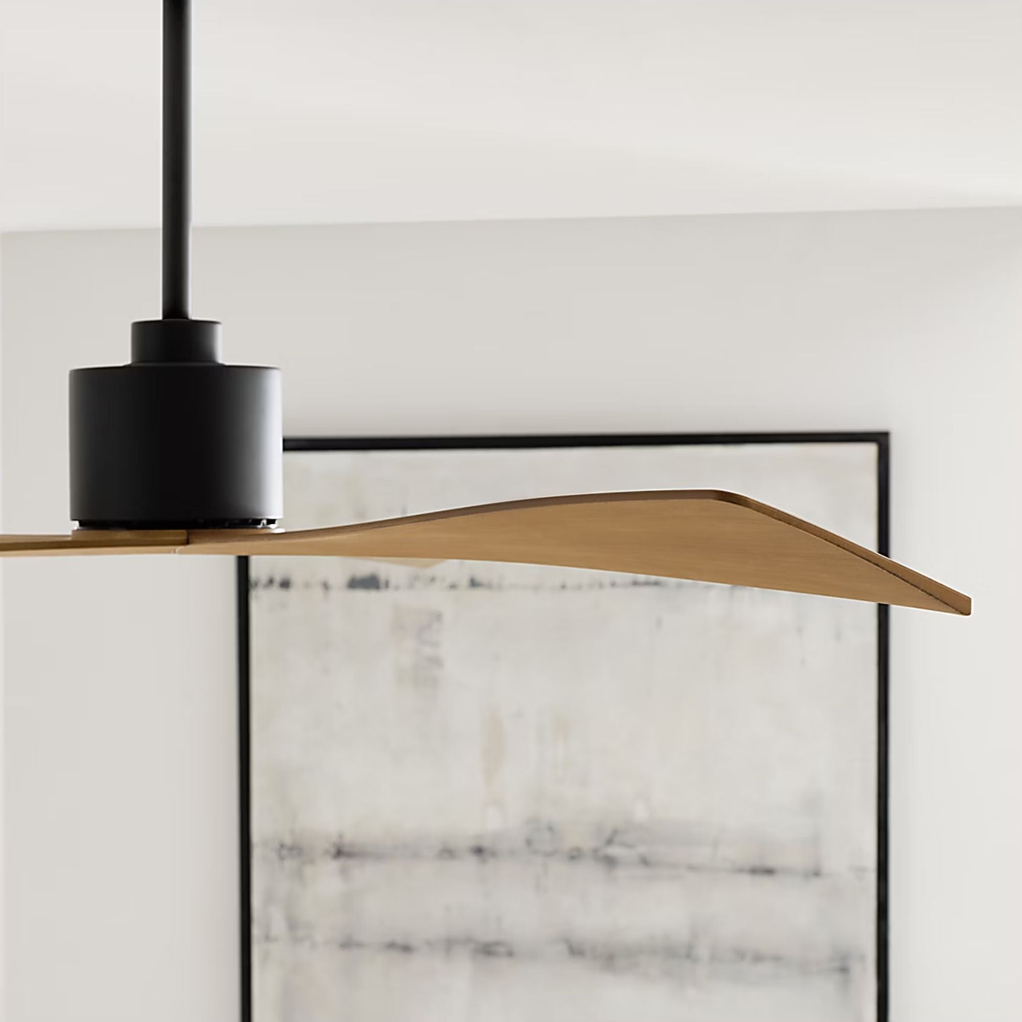 Adler 52" Midnight Black & Natural Honey Ceiling Fan with Remote