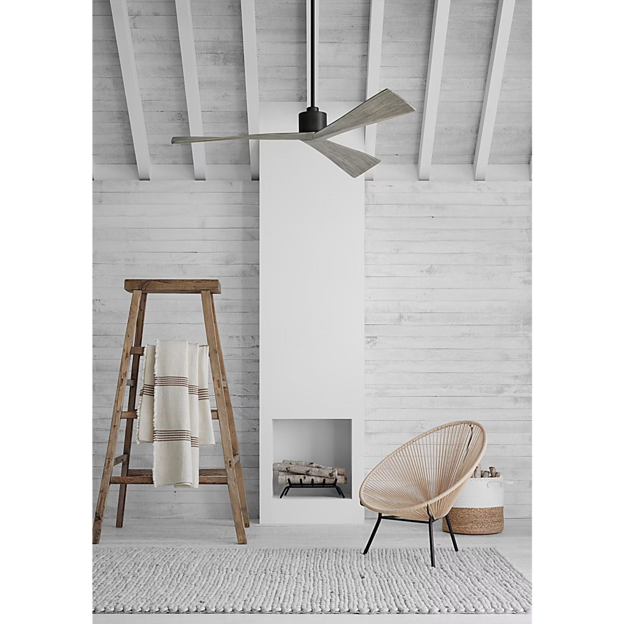 Adler 60" Aged Pewter & Oak Ceiling Fan with Remote