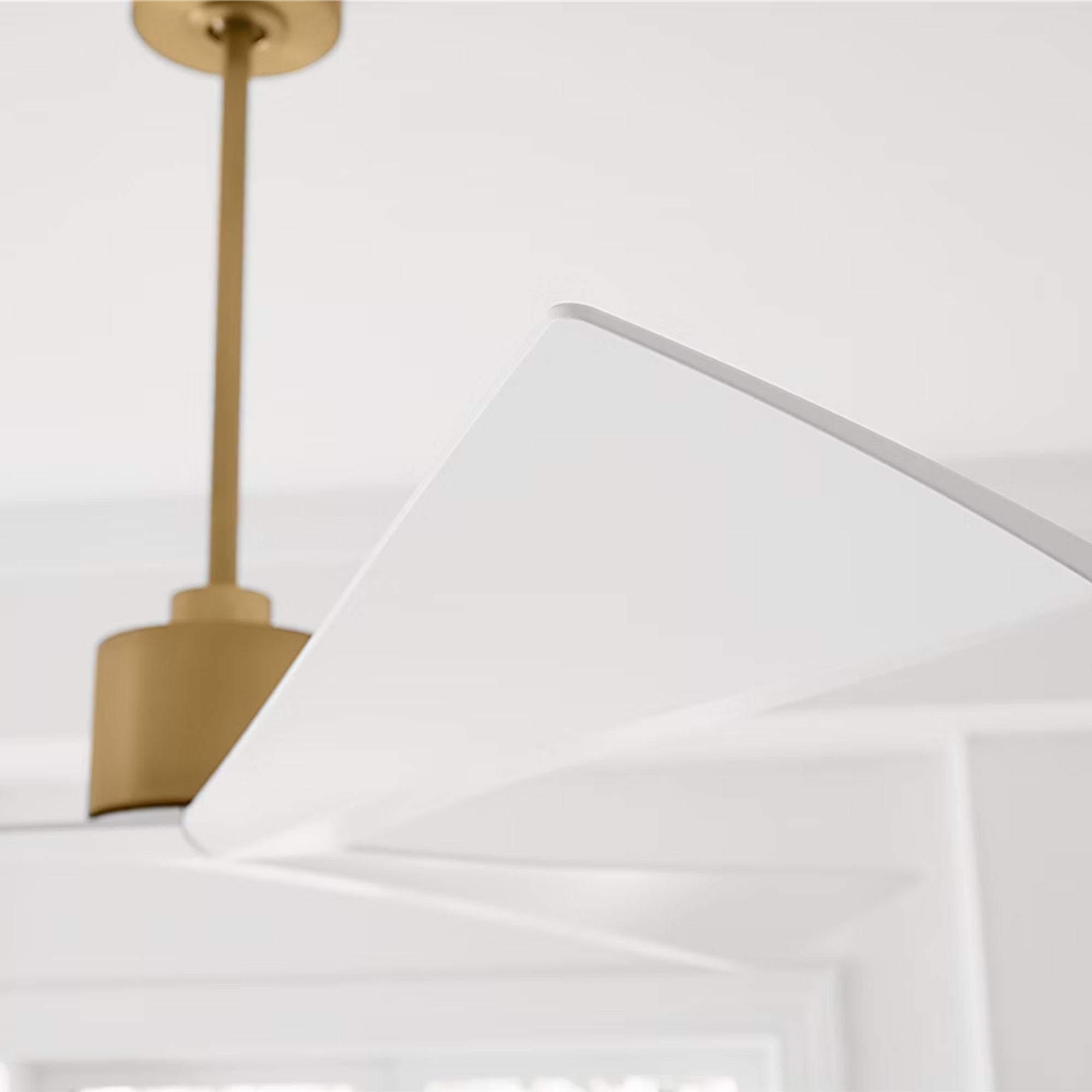 Adler 60" Burnished Brass & Matte White Ceiling Fan with Remote