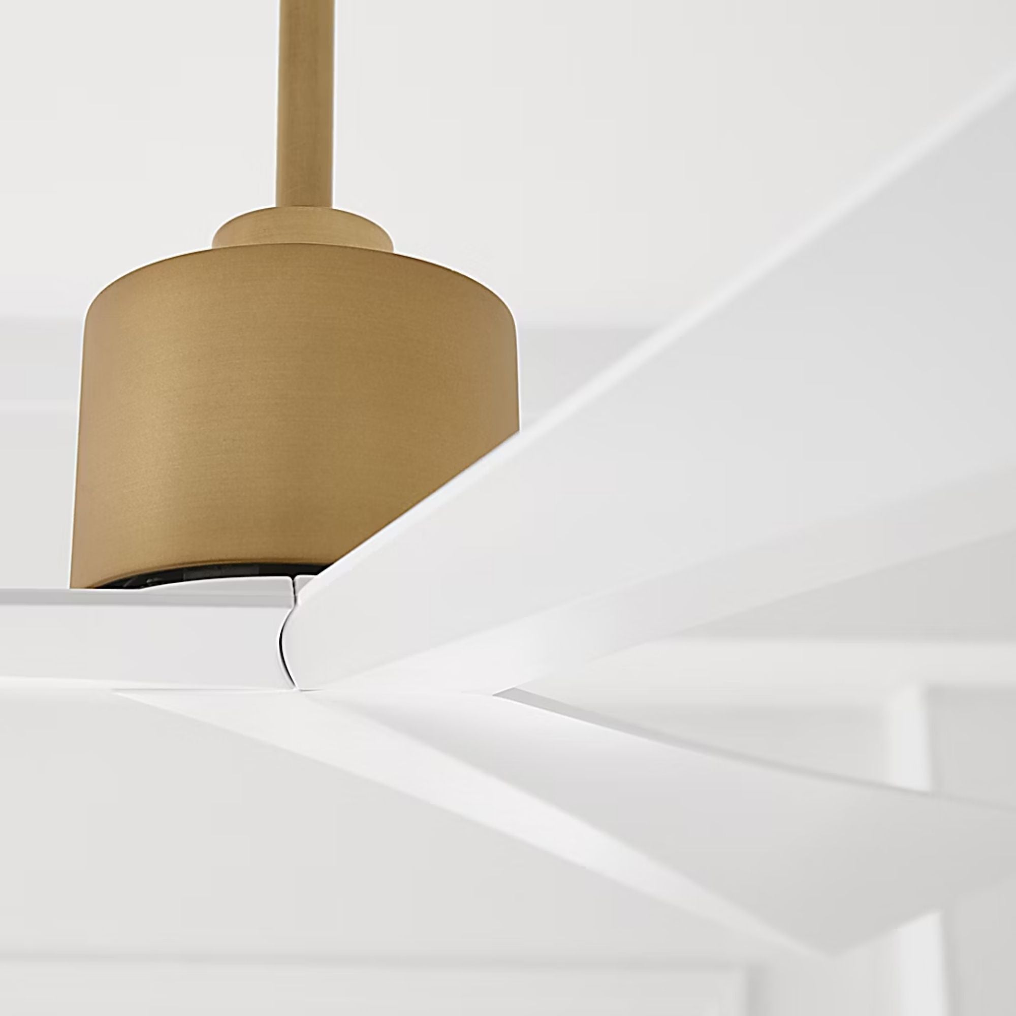 Adler 60" Burnished Brass & Matte White Ceiling Fan with Remote