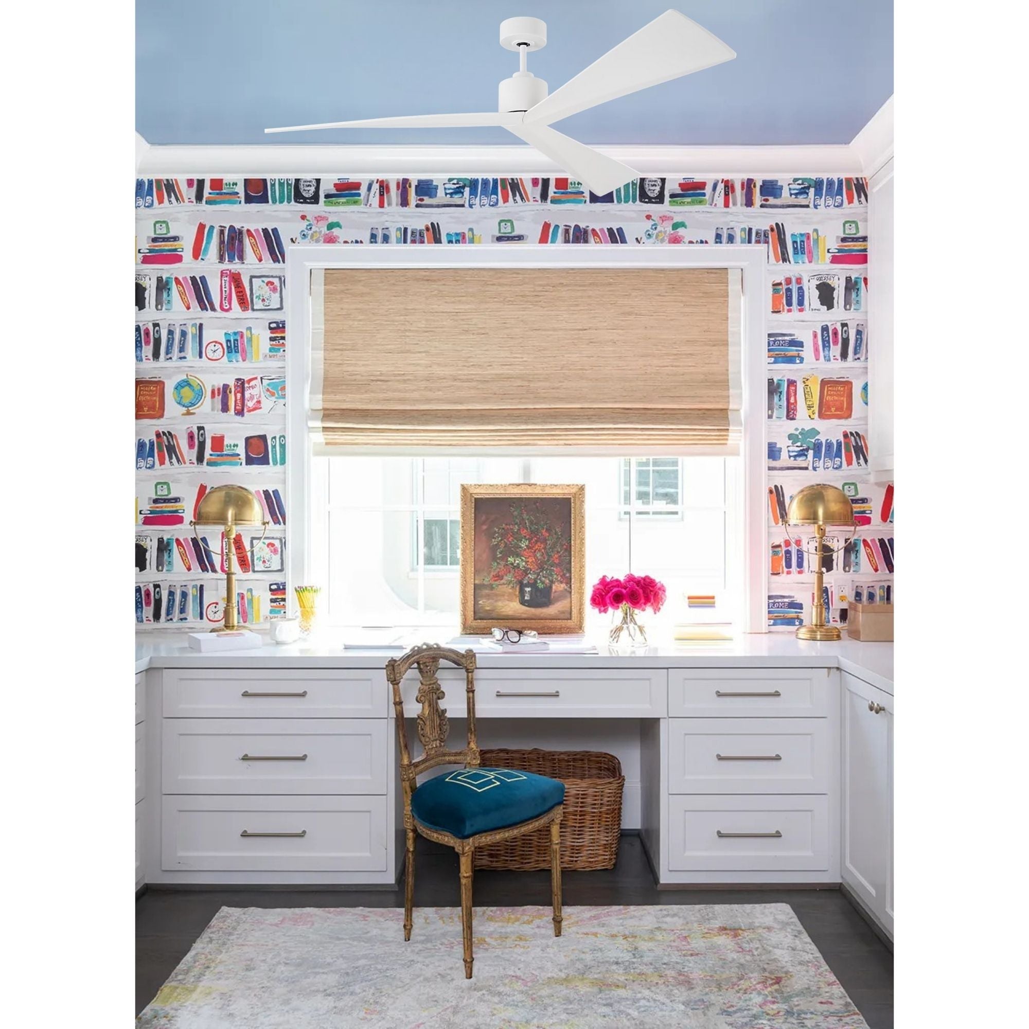 Adler 60" Matte White Ceiling Fan with Remote