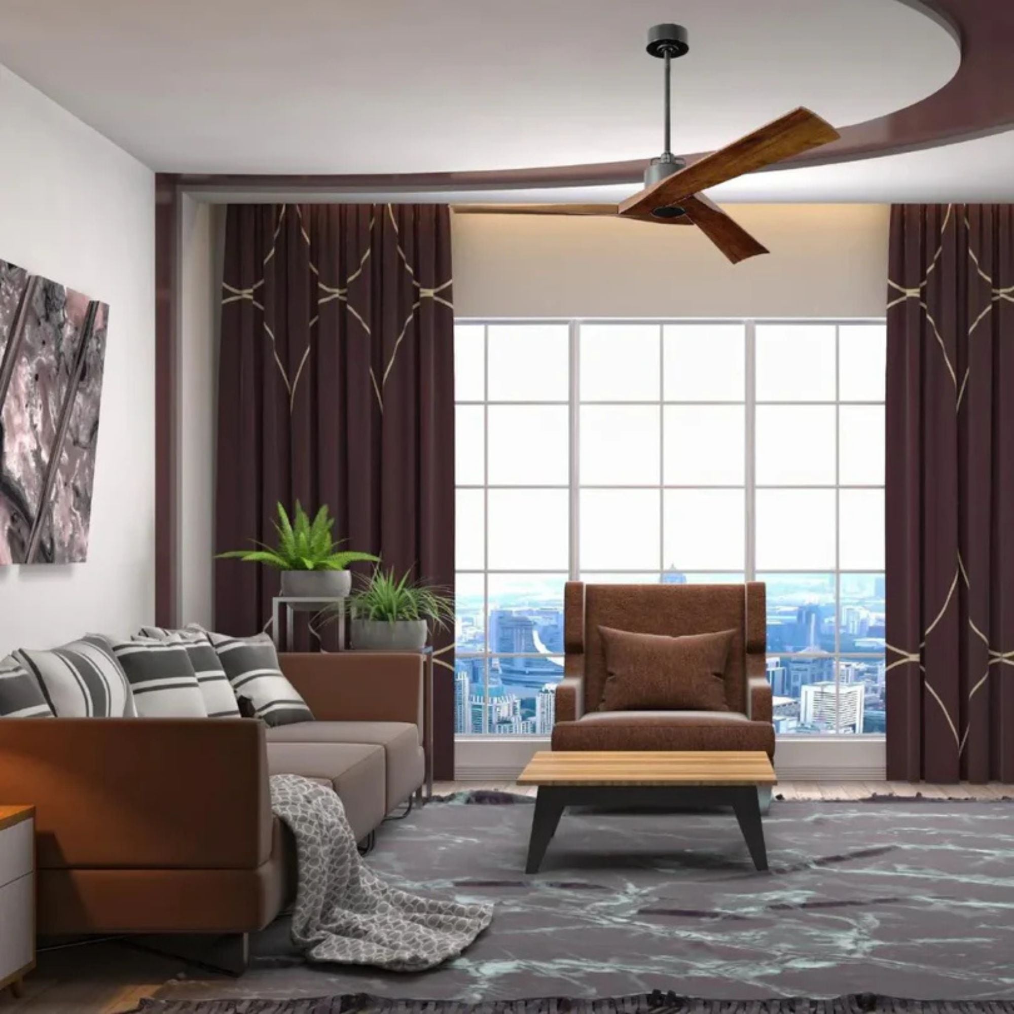 Alma Smart 52" Aged Pewter Indoor Ceiling Fan