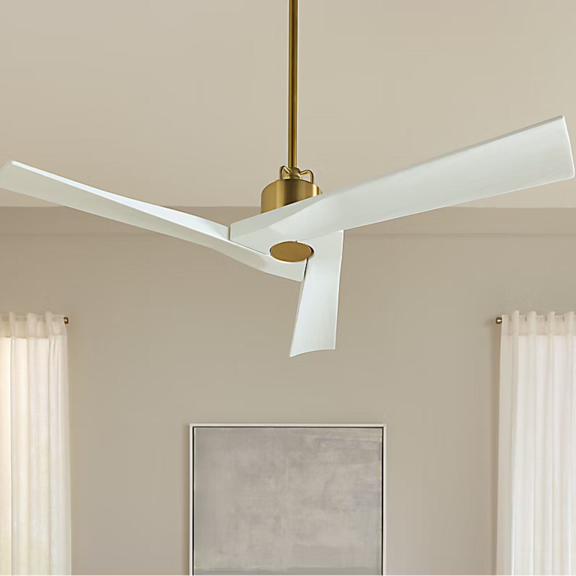 Alma Smart 52" Burnished Brass & White Indoor Ceiling Fan