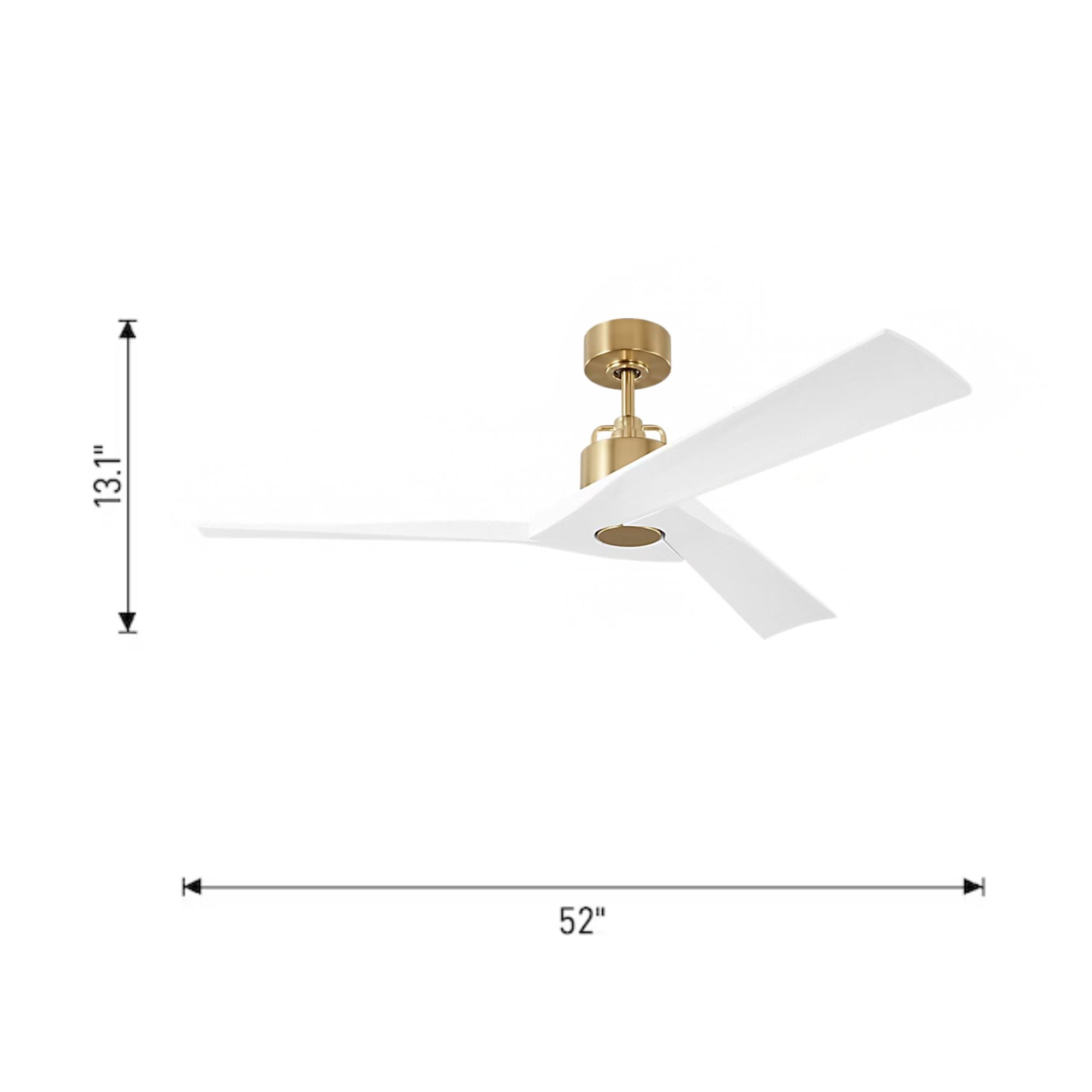 Alma Smart 52" Burnished Brass & White Indoor Ceiling Fan