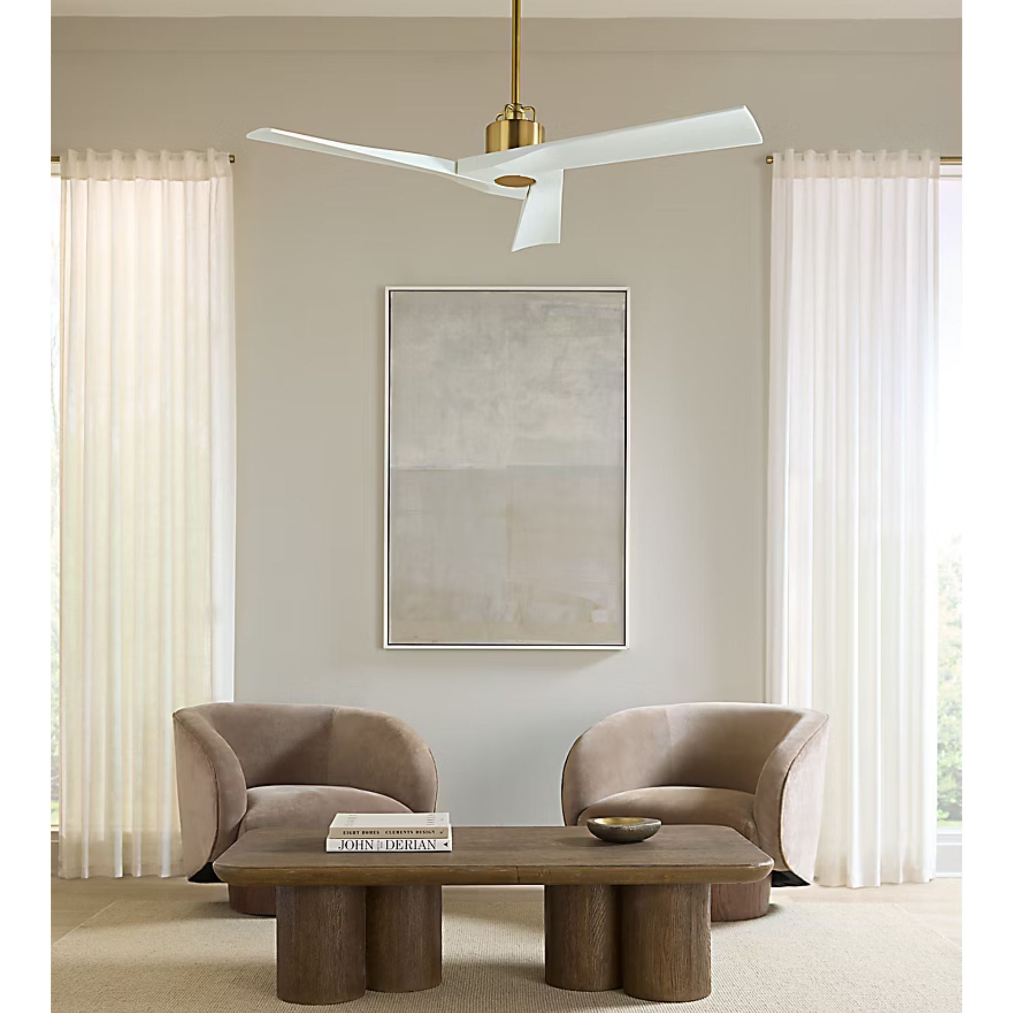 Alma Smart 52" Burnished Brass & White Indoor Ceiling Fan
