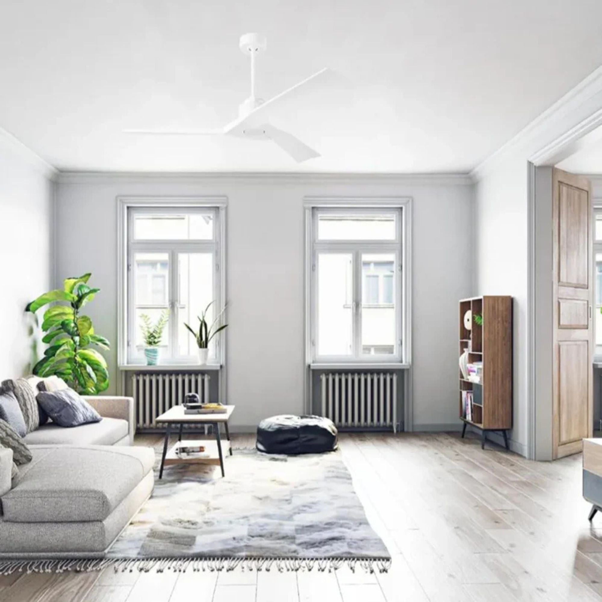 Alma Smart 52" Matte White Indoor Ceiling Fan
