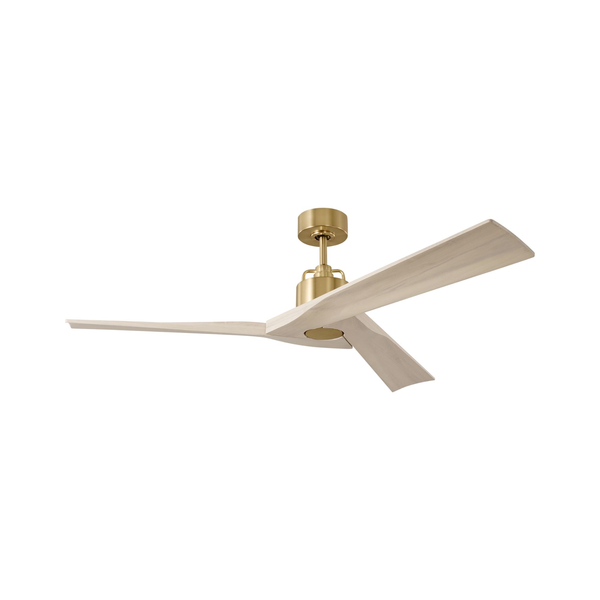 Alma Smart 52" Burnished Brass & White Oak Indoor Ceiling Fan
