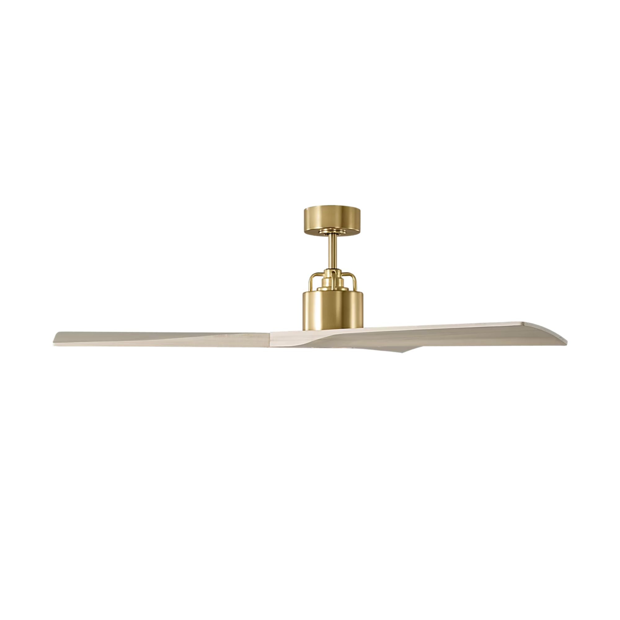 Alma Smart 52" Burnished Brass & White Oak Indoor Ceiling Fan